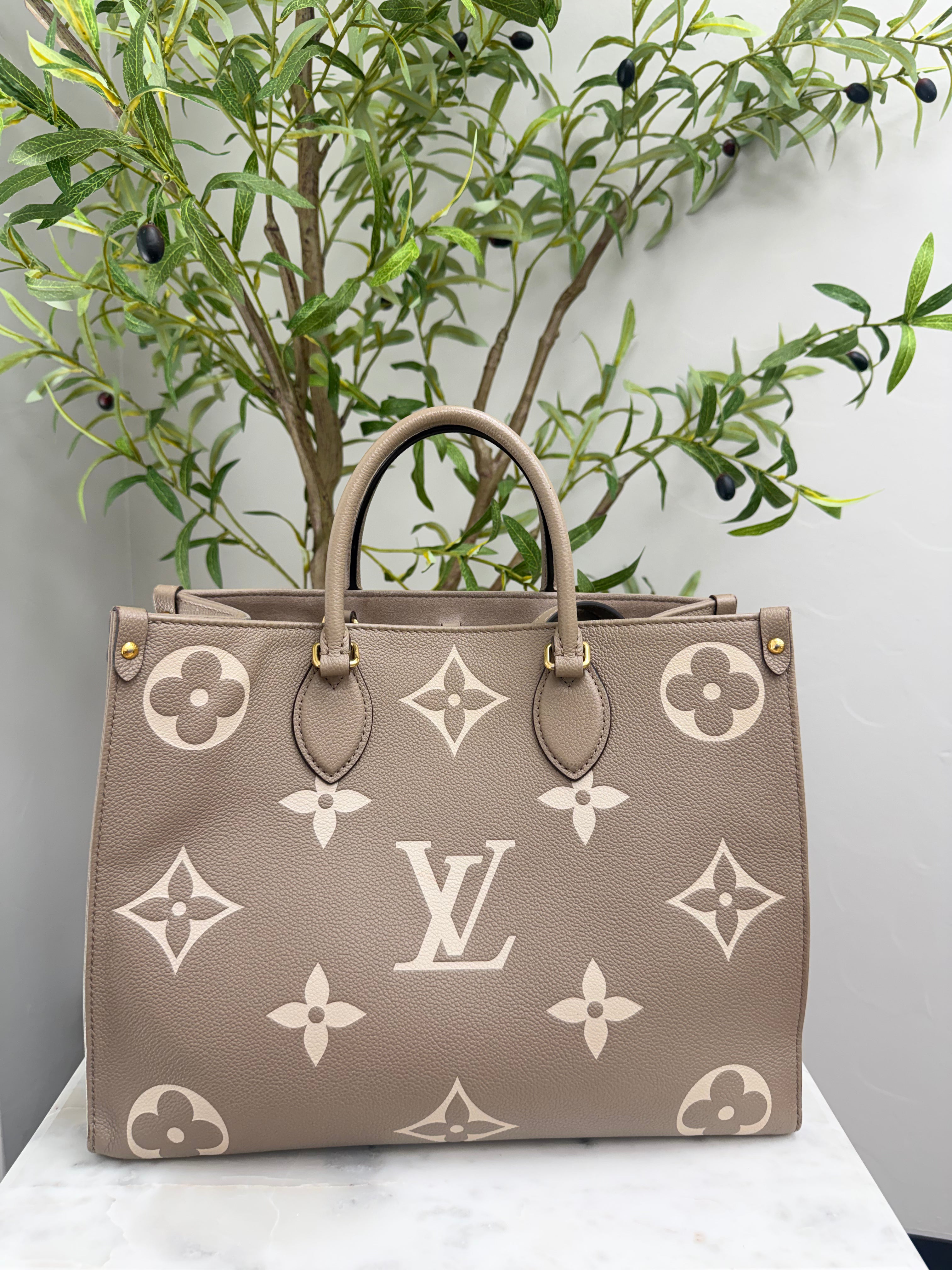 Louis Vuitton Monogram Turtledove Empreinte Leather On The Go MM