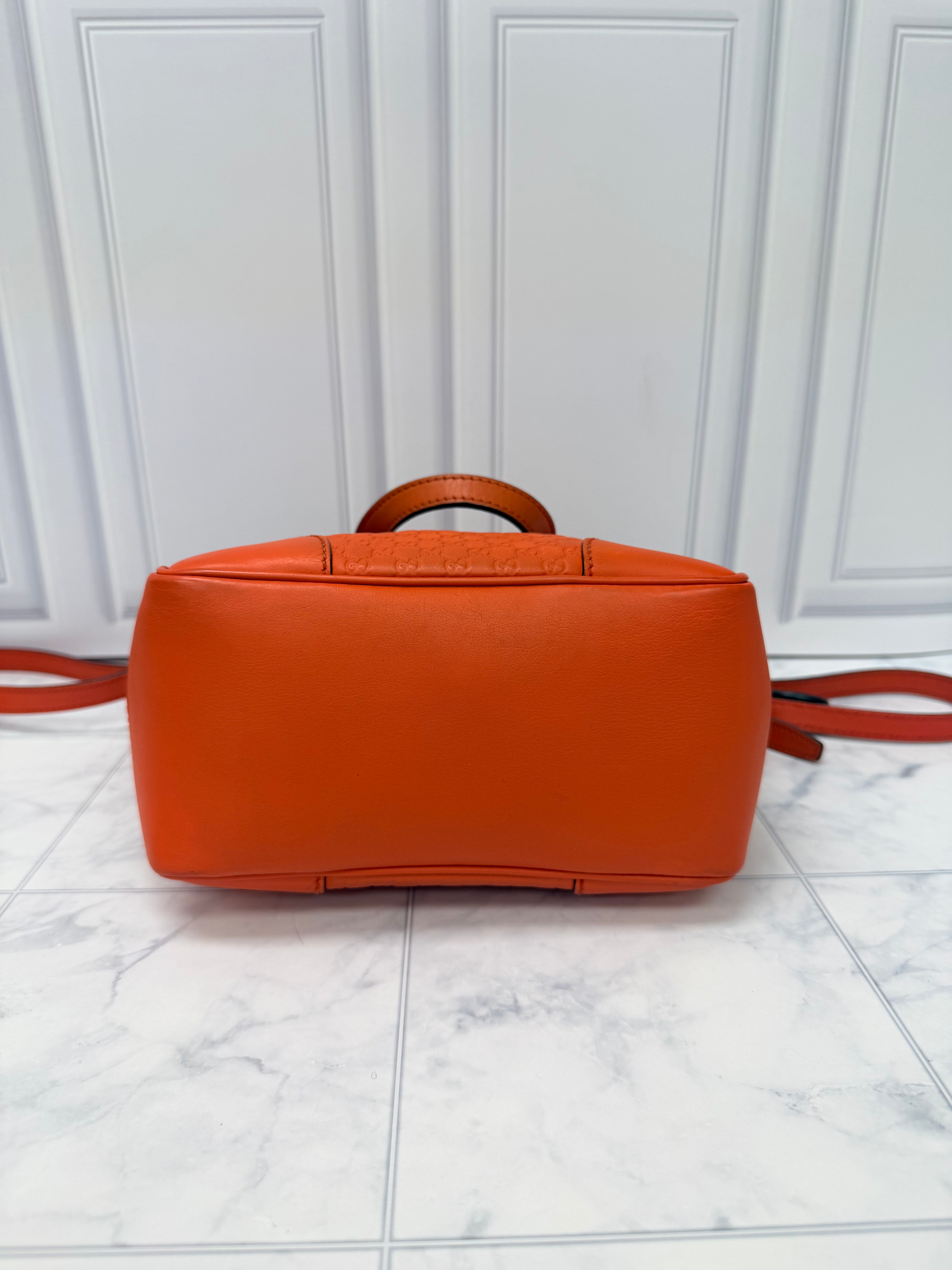 Gucci Orange Microguccissima Leather Small Bree Handbag