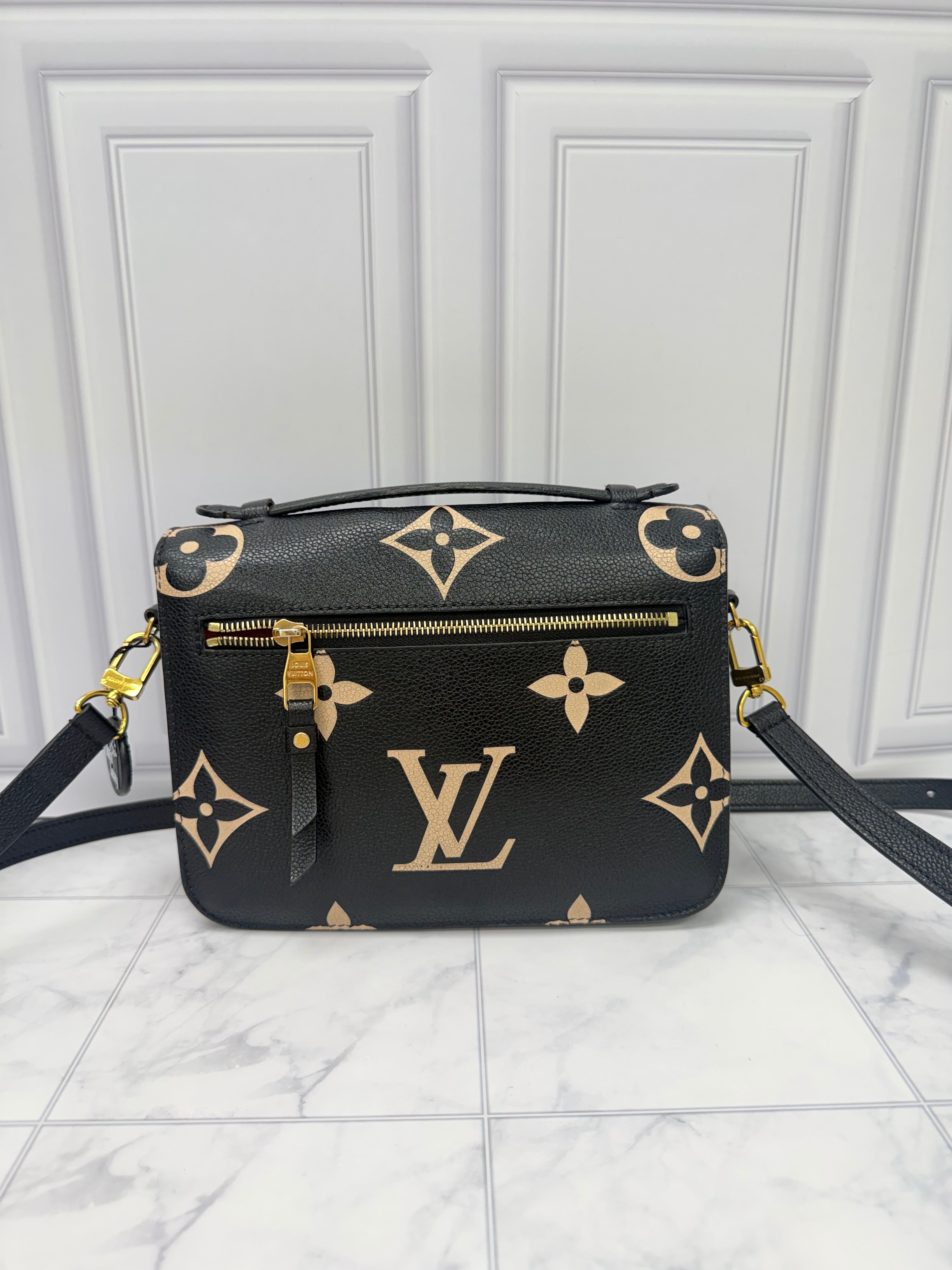Louis Vuitton Monogram Black Empreinte Leather Pochette Metis Bag
