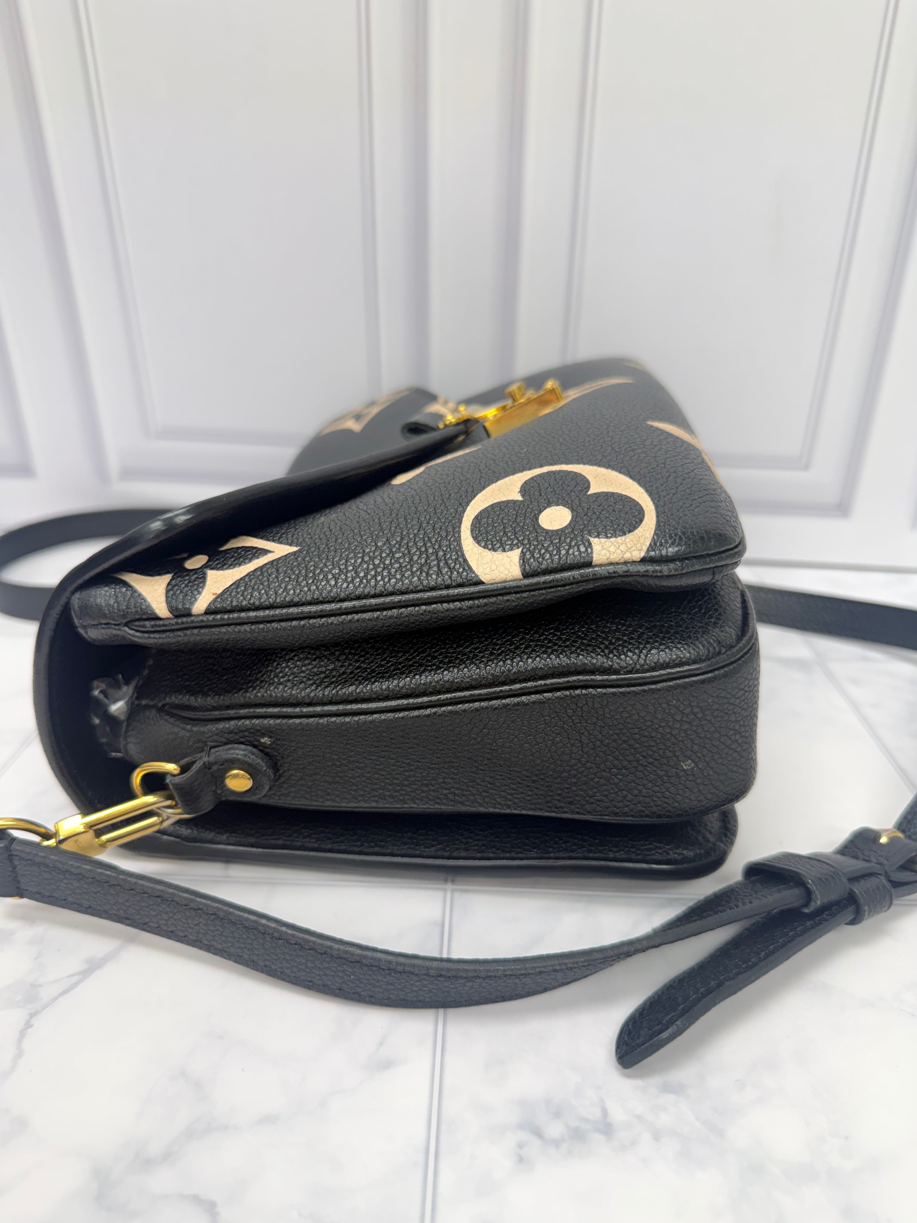 Louis Vuitton Monogram Black Empreinte Leather Pochette Metis Bag