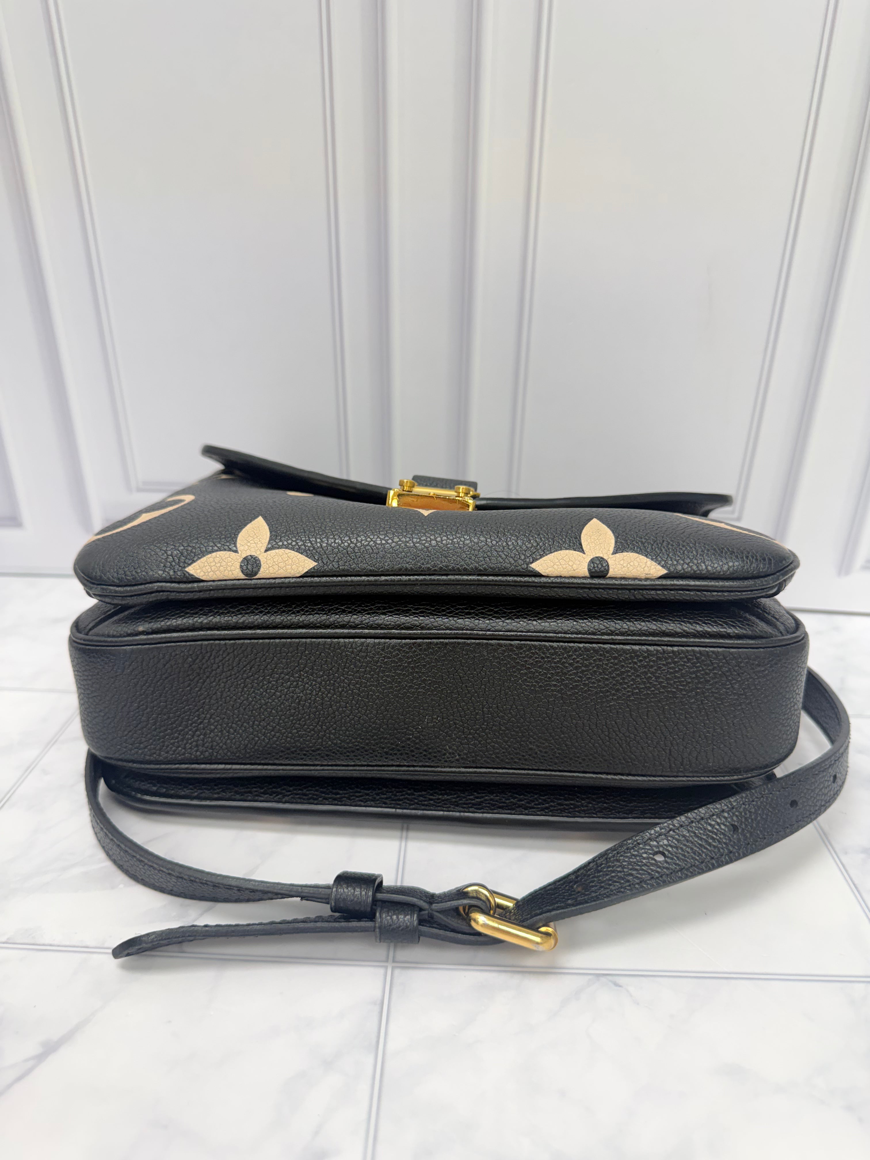 Louis Vuitton Monogram Black Empreinte Leather Pochette Metis Bag