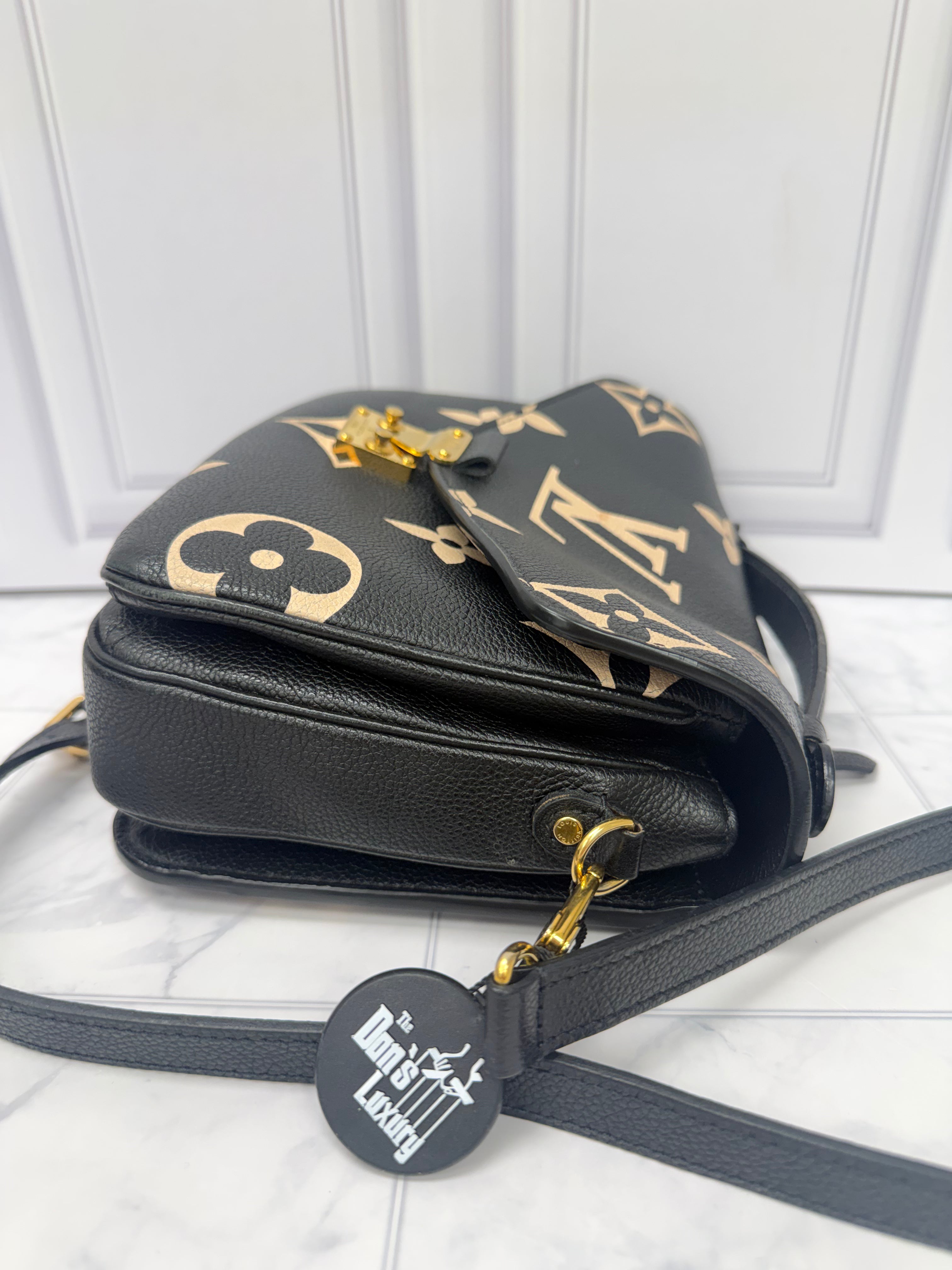 Louis Vuitton Monogram Black Empreinte Leather Pochette Metis Bag
