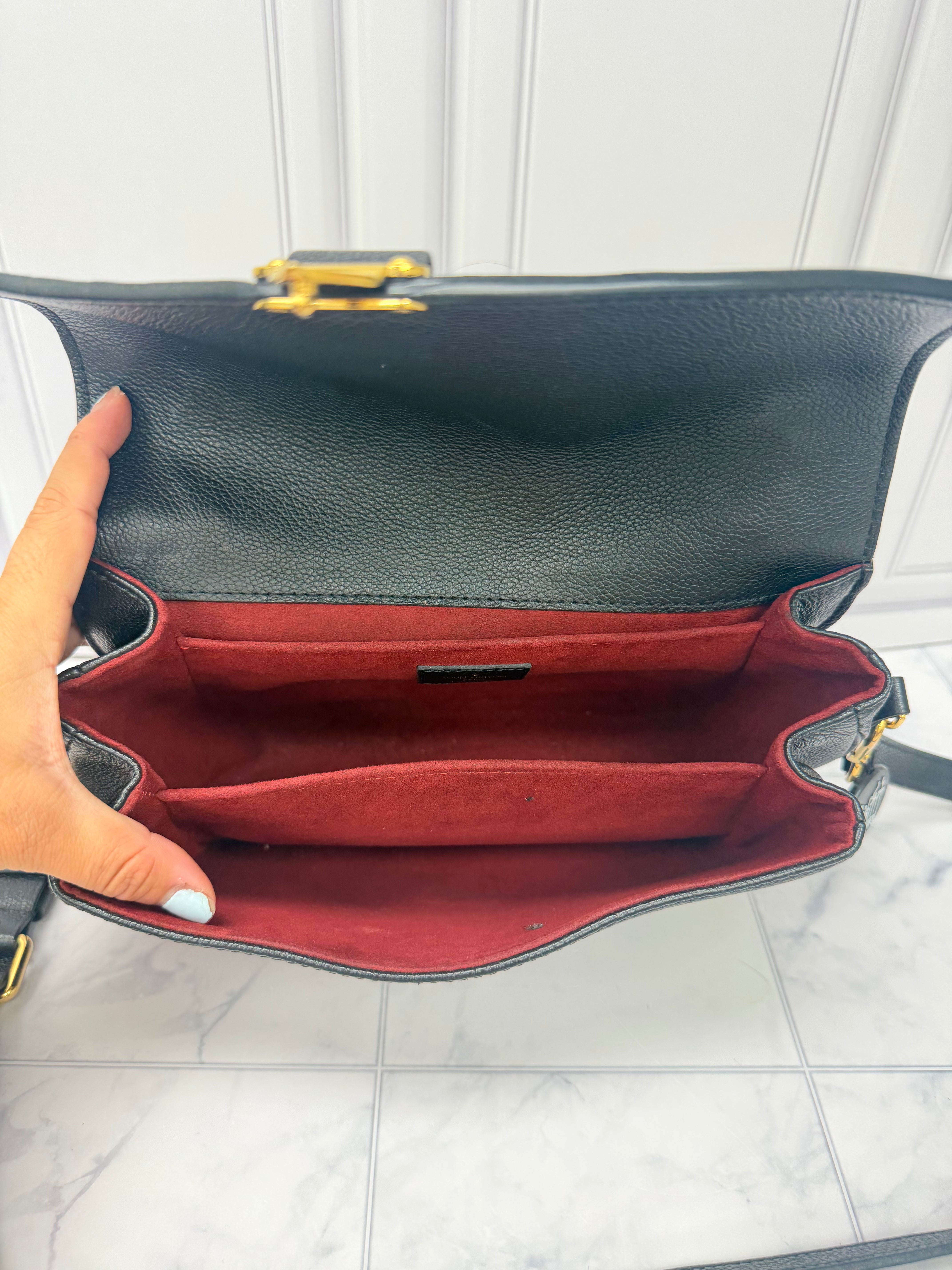Louis Vuitton Monogram Black Empreinte Leather Pochette Metis Bag