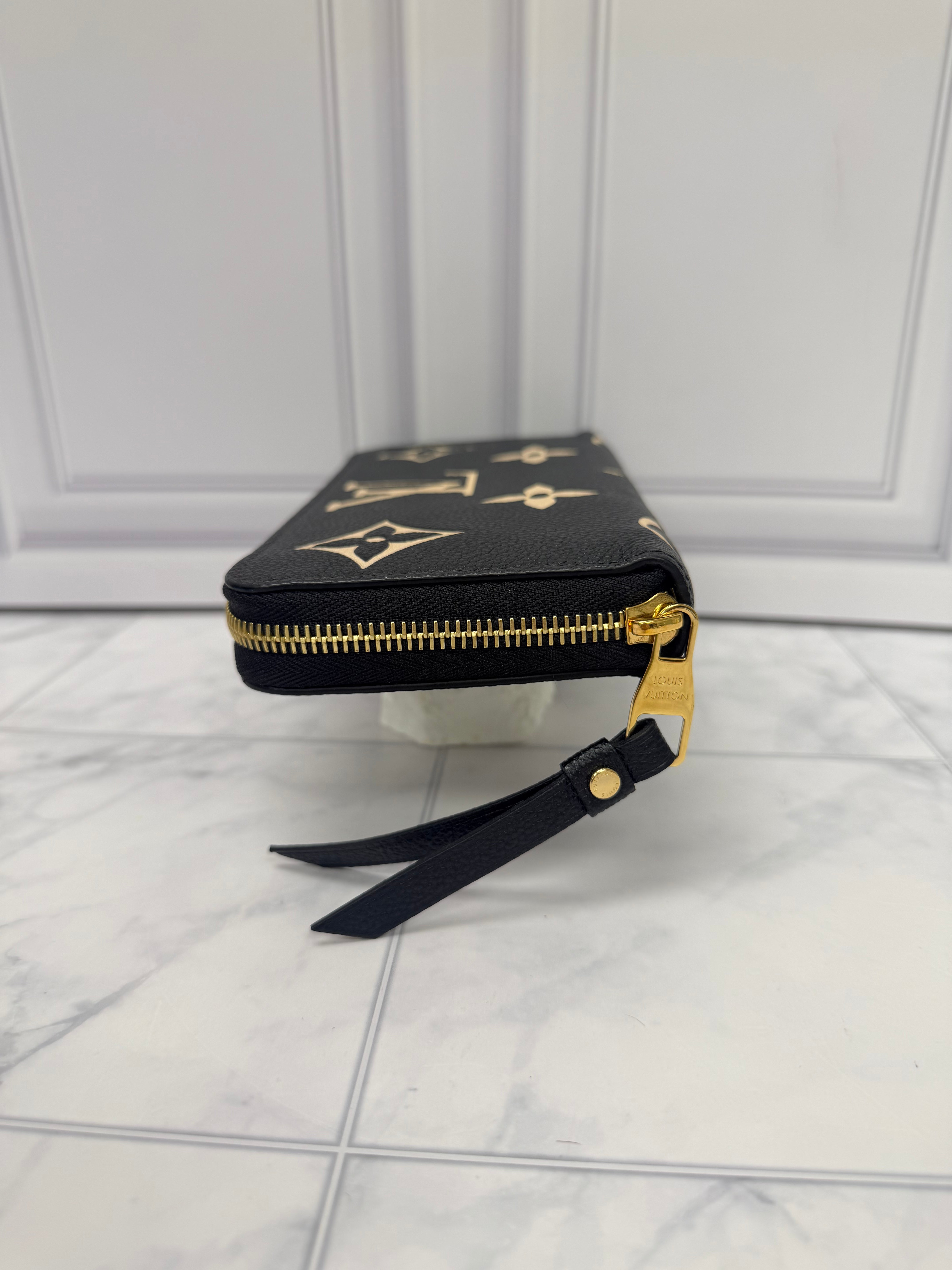 Louis Vuitton Monogram Black Empreinte Leather Zippy Wallet