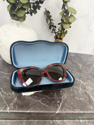 Gucci Red Multicolor Glitter Sunglasses
