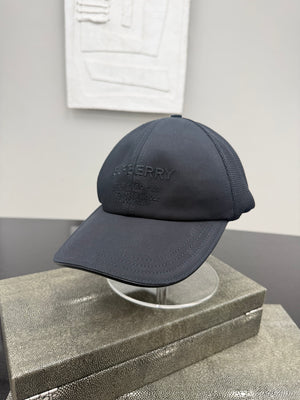 Burberry Black Cotton Baseball Cap Size L