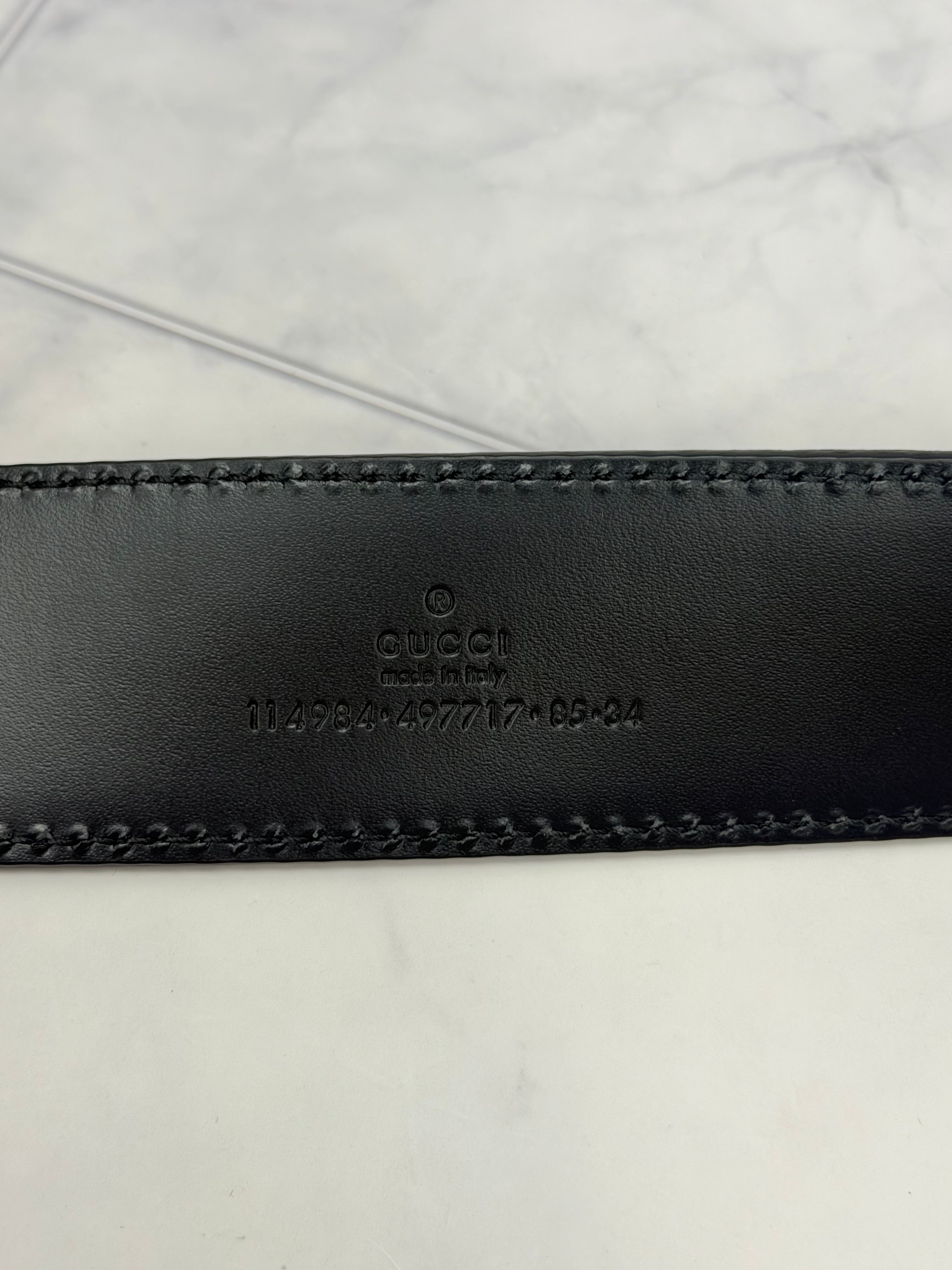 Gucci Brown Leather Horsebit Silver Buckle Belt Size 90