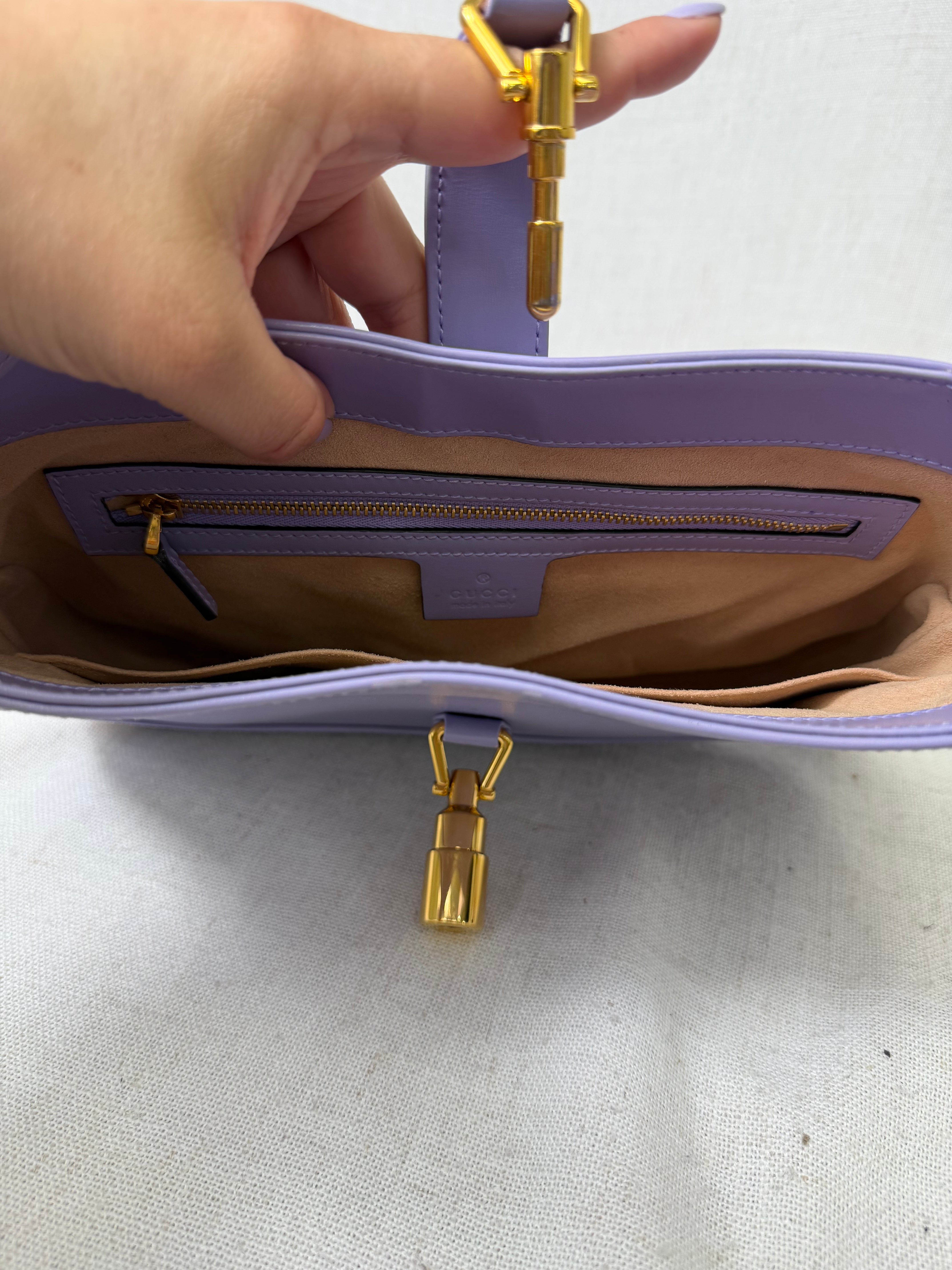 Gucci Purple Leather Jackie 1961 Shoulder Bag