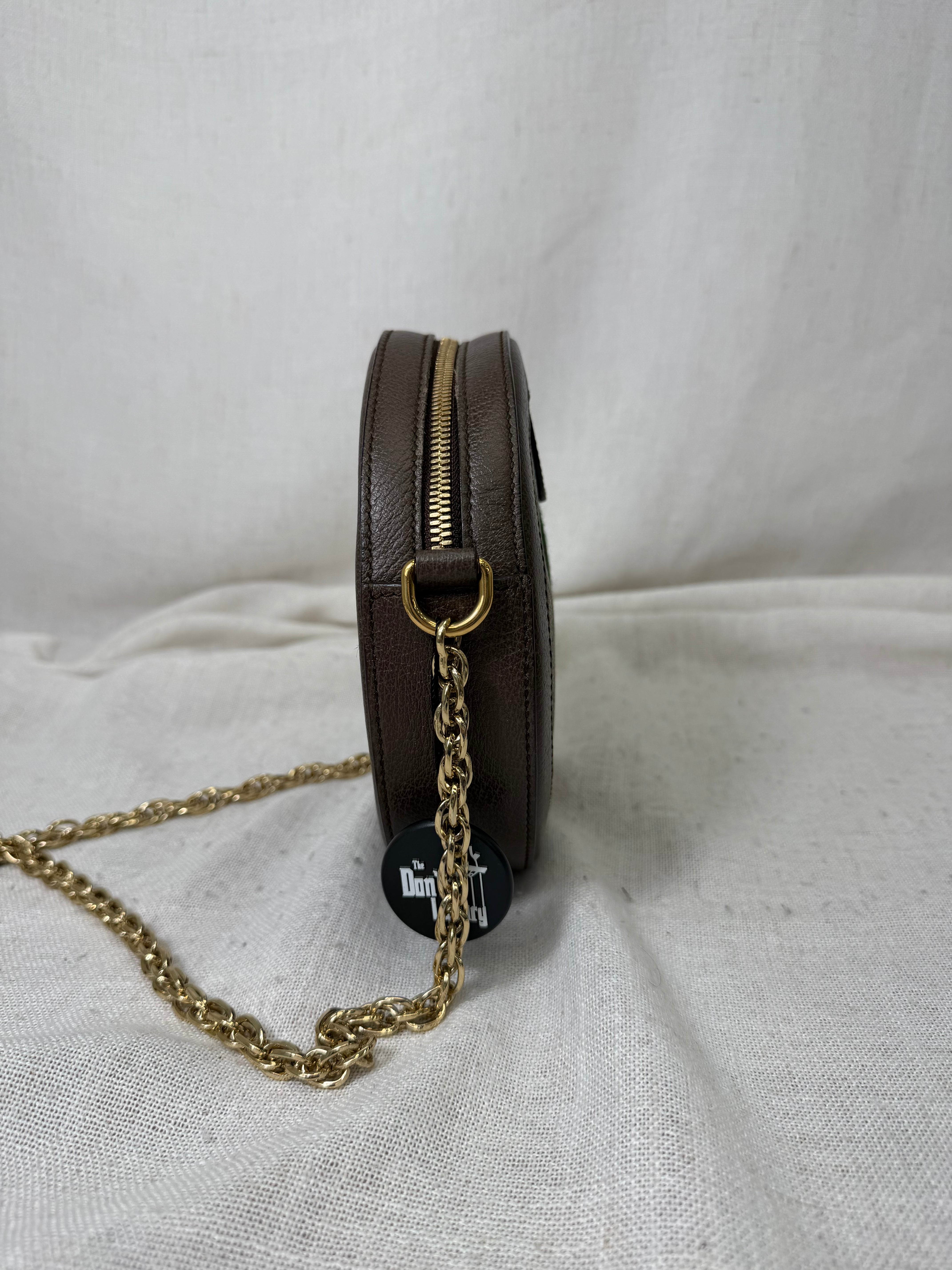 Gucci Ophidia Coated Canvas Mini Round Shoulder Bag