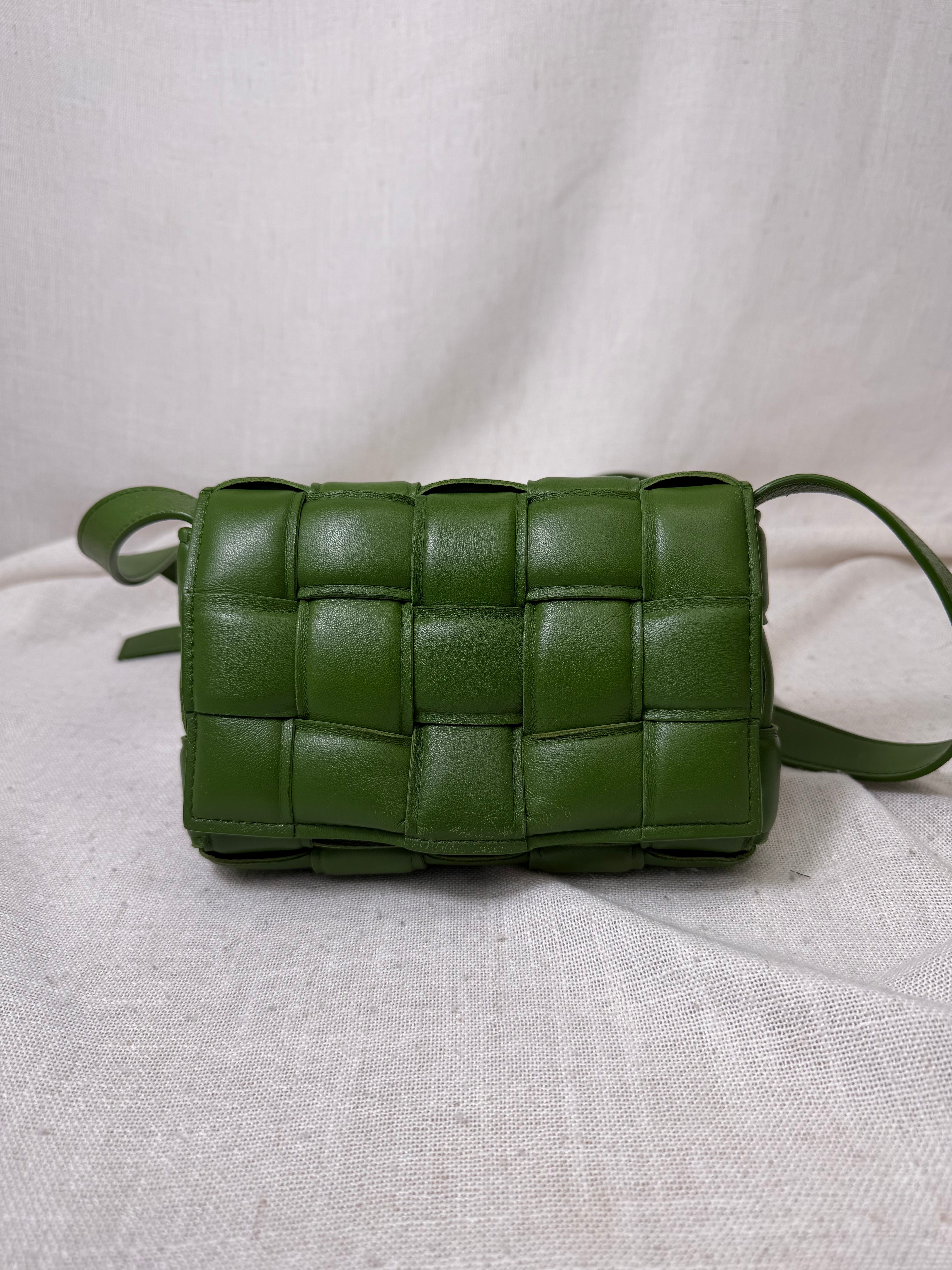 Bottega Veneta Green Padded Intrecciato Leather Crossbody Bag