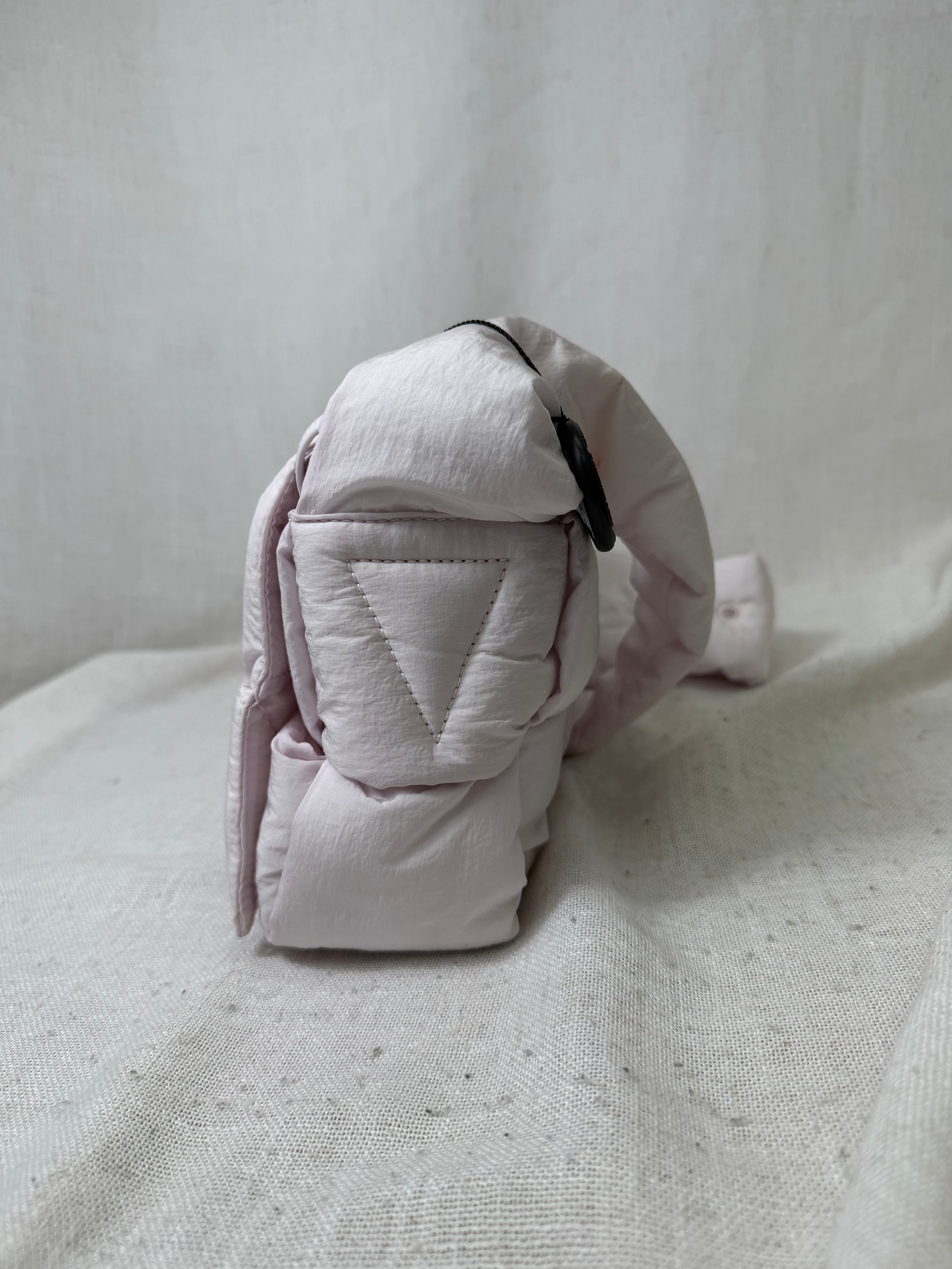 Bottega Veneta Pink Nylon Padded Tech Cassette Crossbody Bag