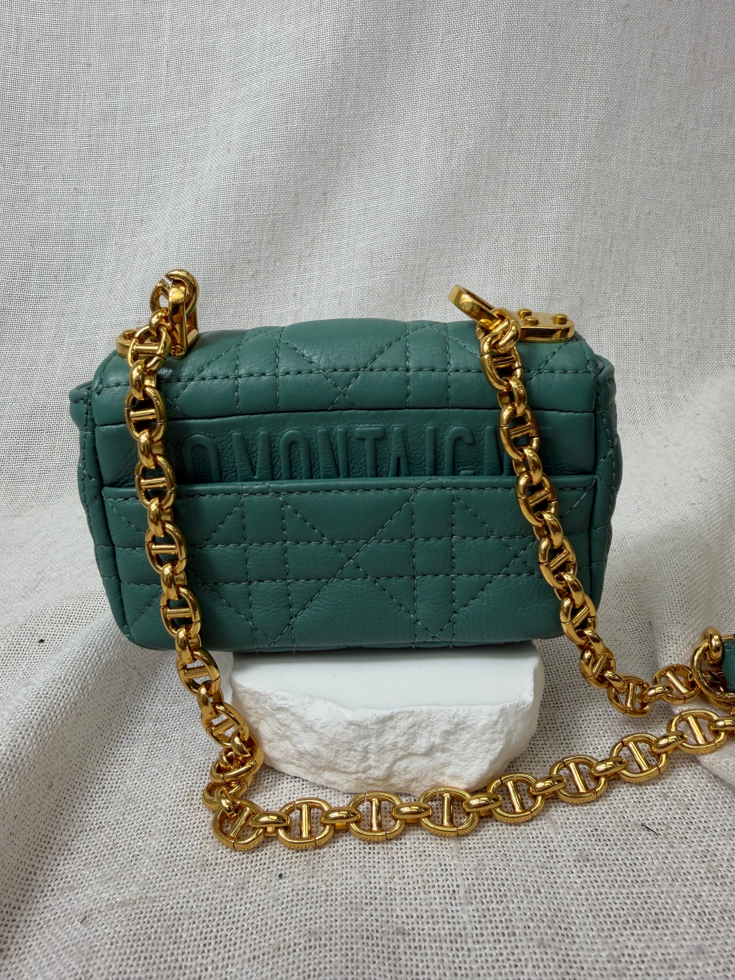 Christian Dior Sage Supple Calfskin Micro Caro Bag