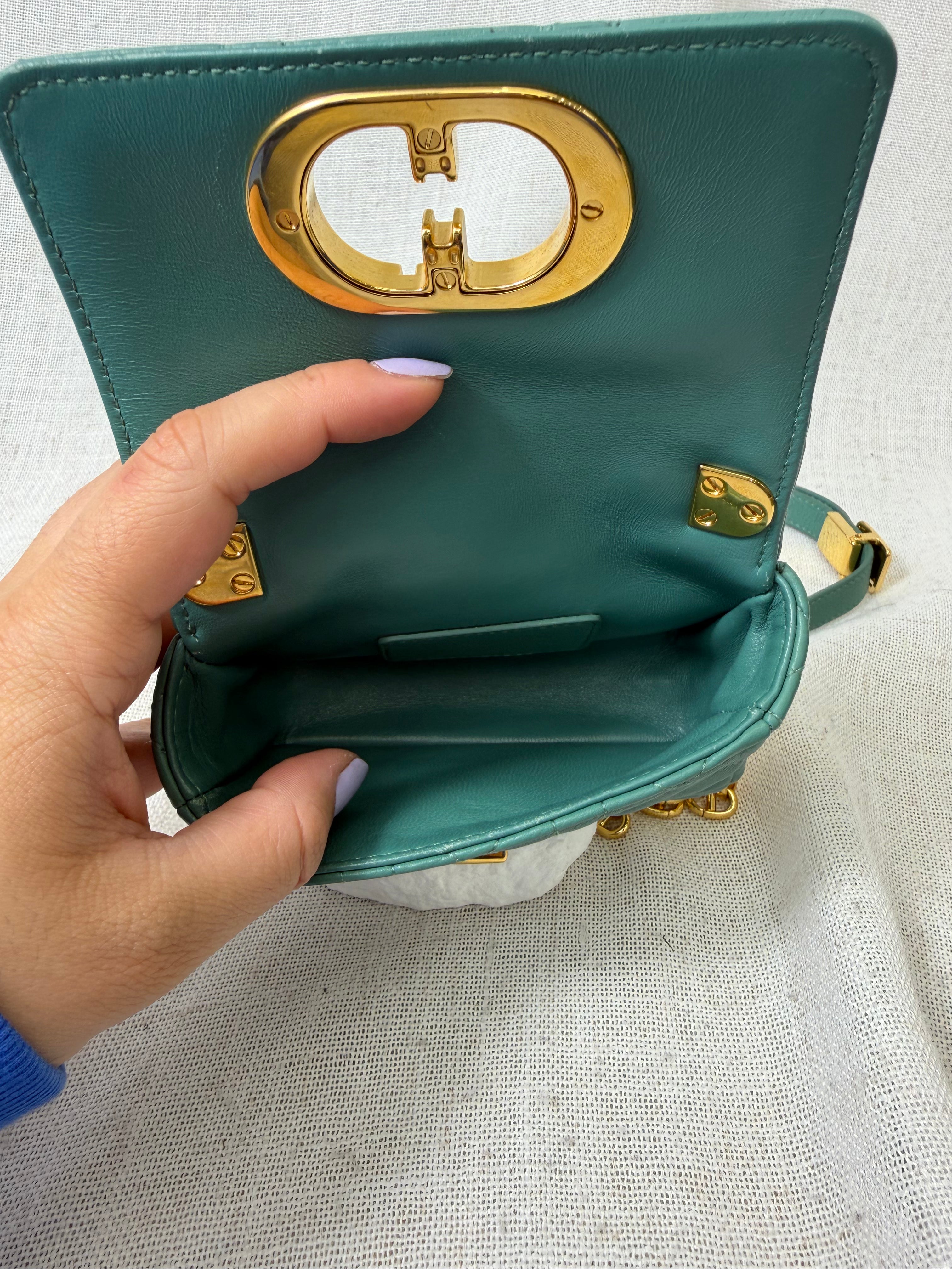 Christian Dior Sage Supple Calfskin Micro Caro Bag