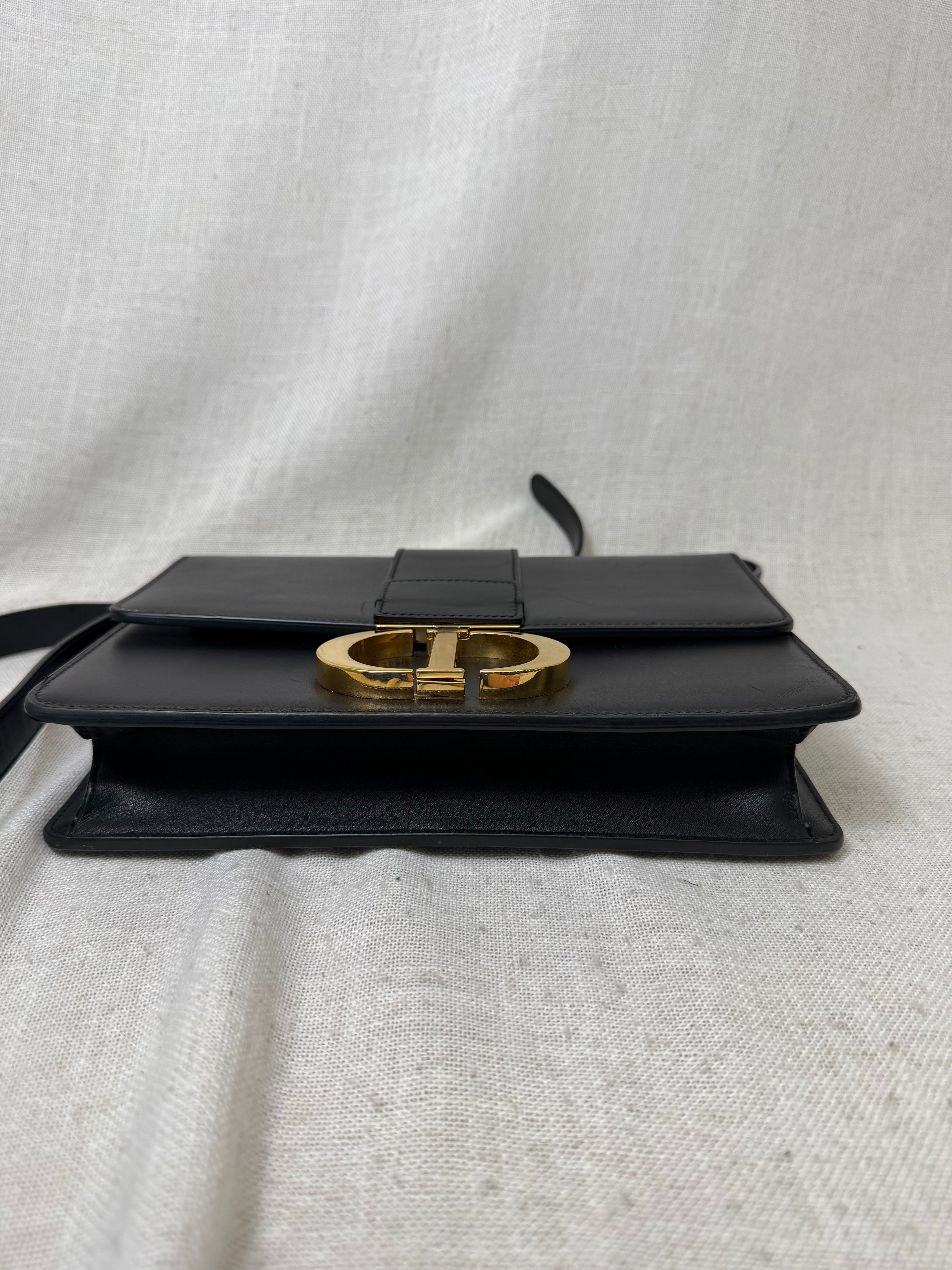 Christian Dior Black Calfskin Leather 30 Montaigne Handbag