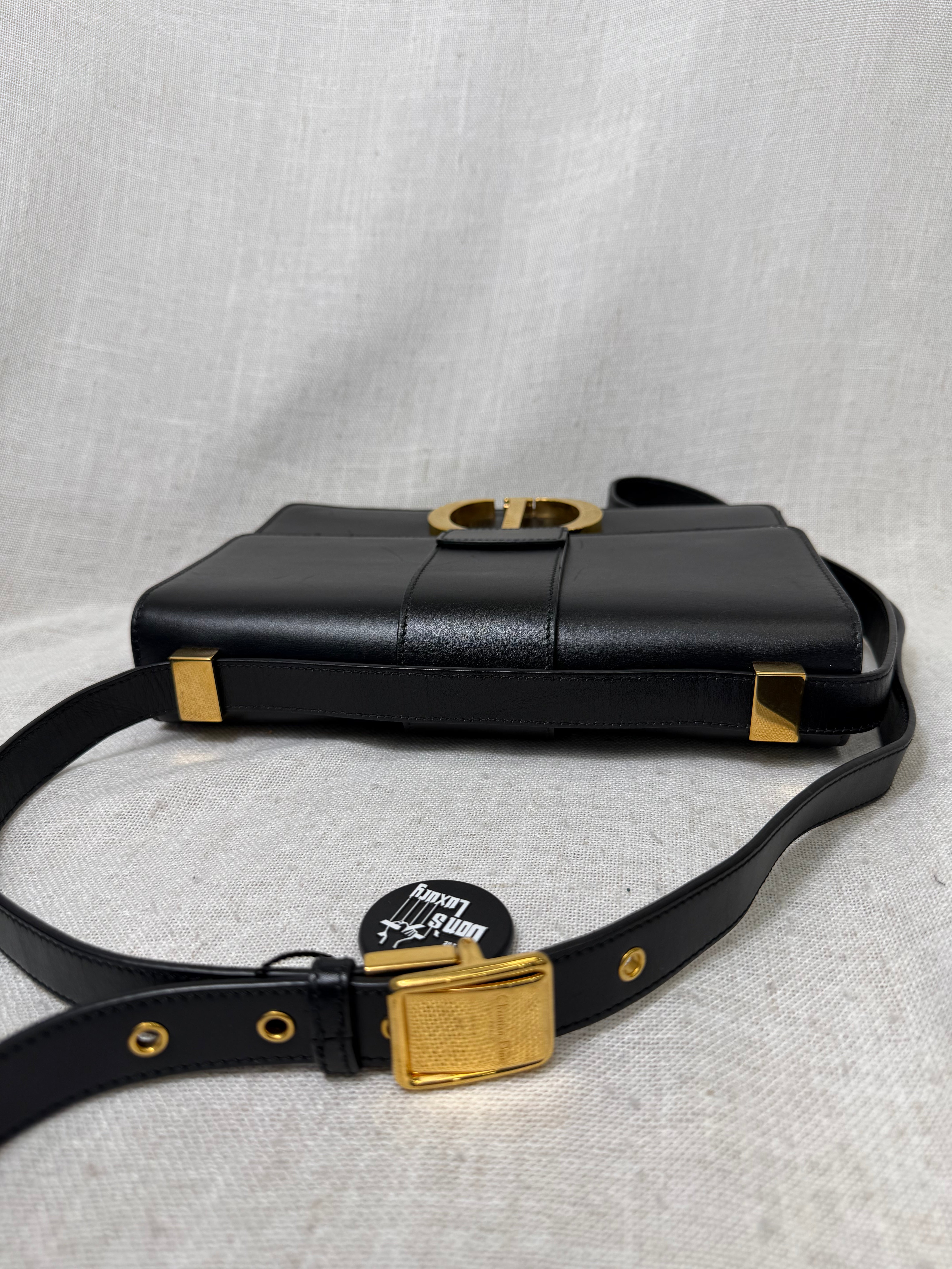 Christian Dior Black Calfskin Leather 30 Montaigne Handbag