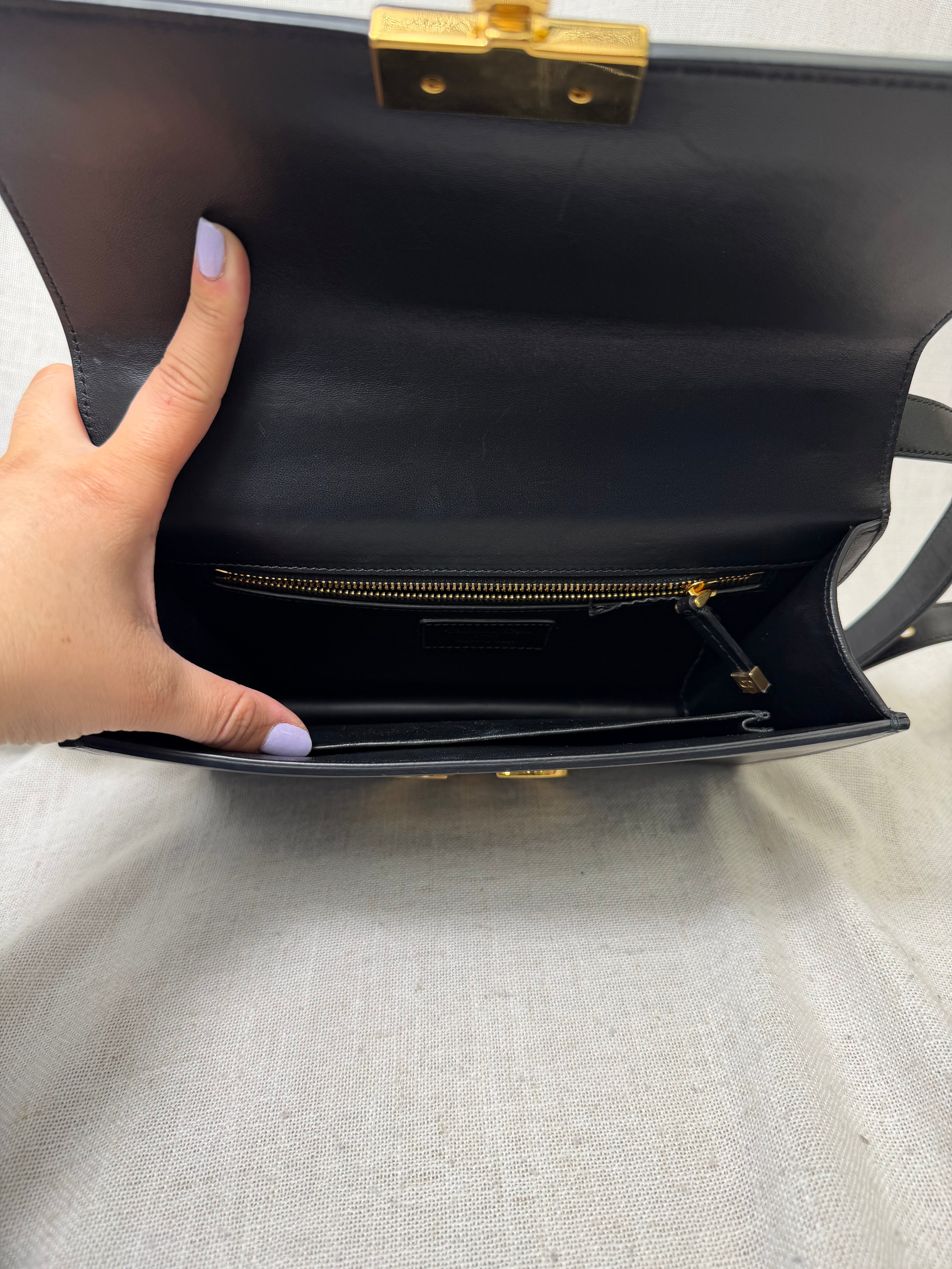 Christian Dior Black Calfskin Leather 30 Montaigne Handbag