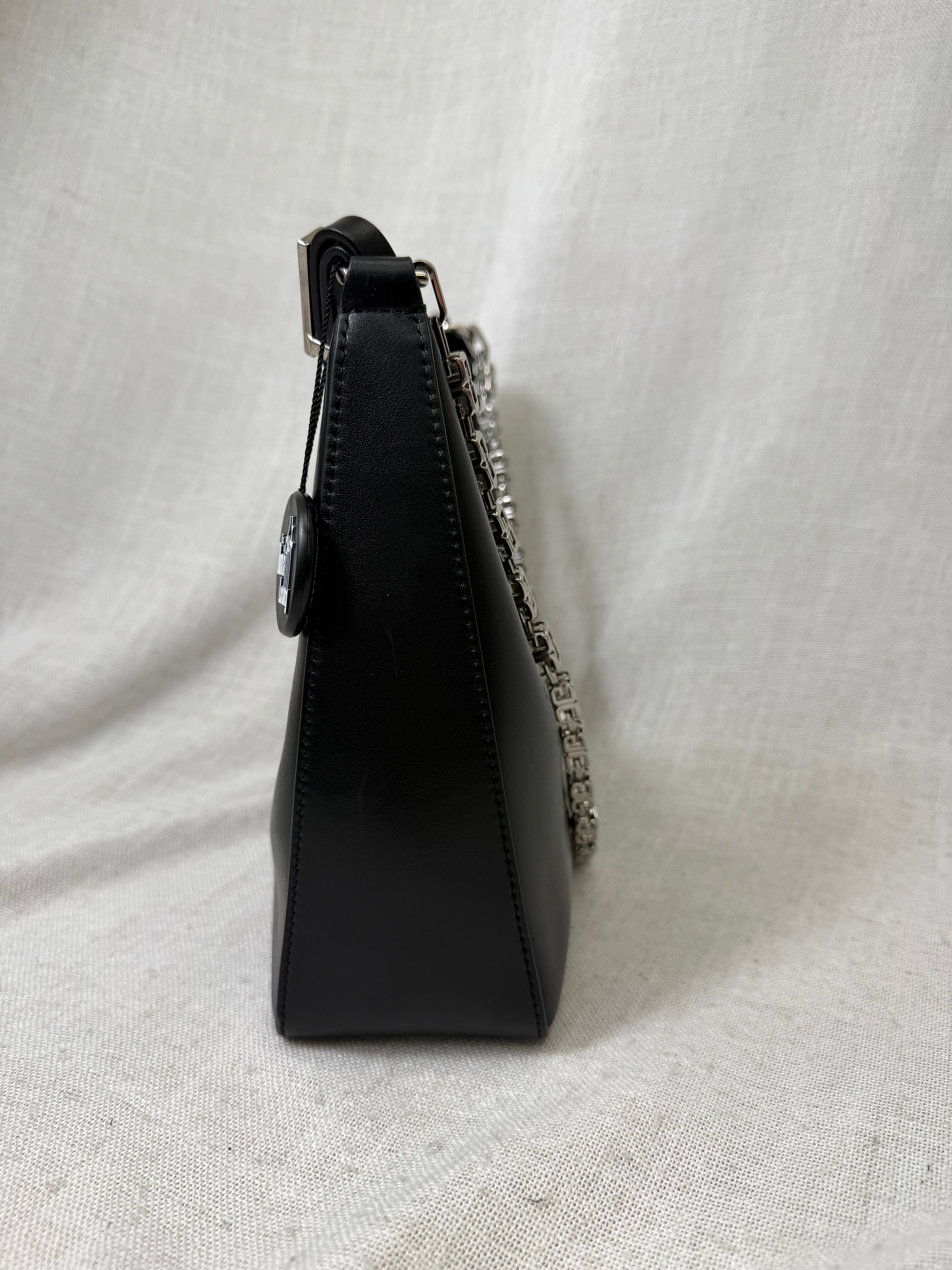 Givenchy Black Calfskin Leather Moon Cut Out Handbag