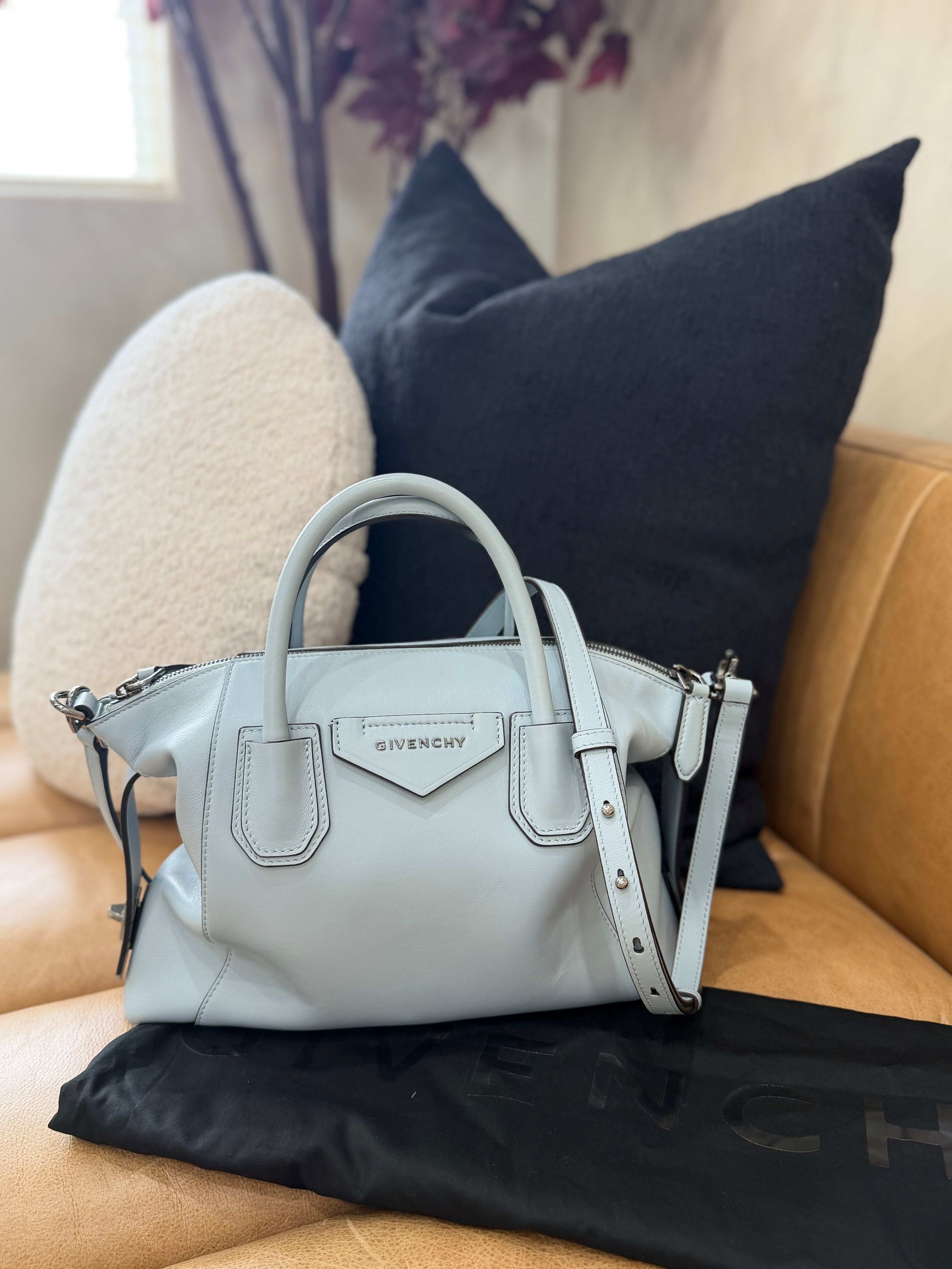 Givenchy Ice Blue Leather Small Antigona Soft Handbag