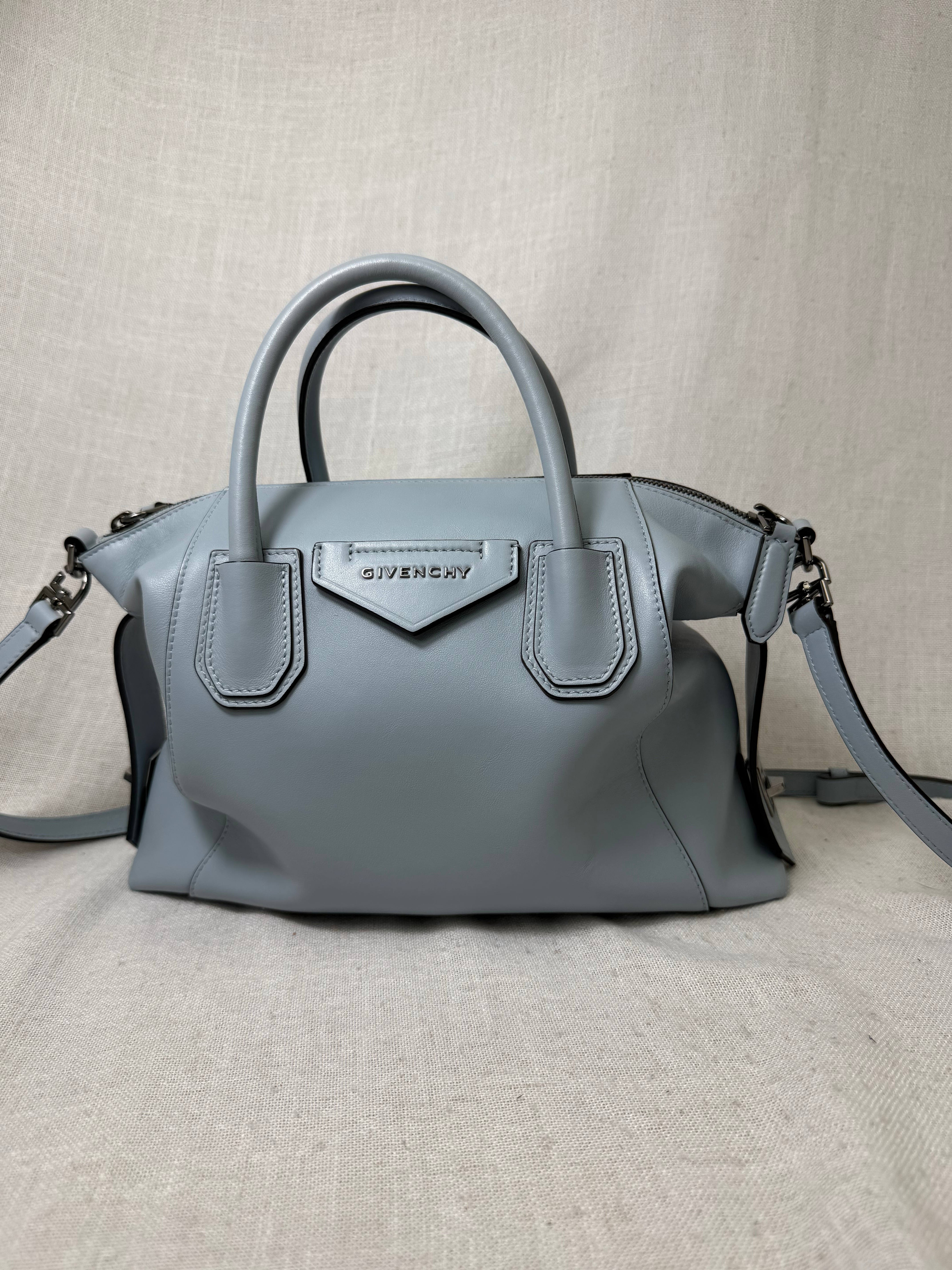 Givenchy Ice Blue Leather Small Antigona Soft Handbag