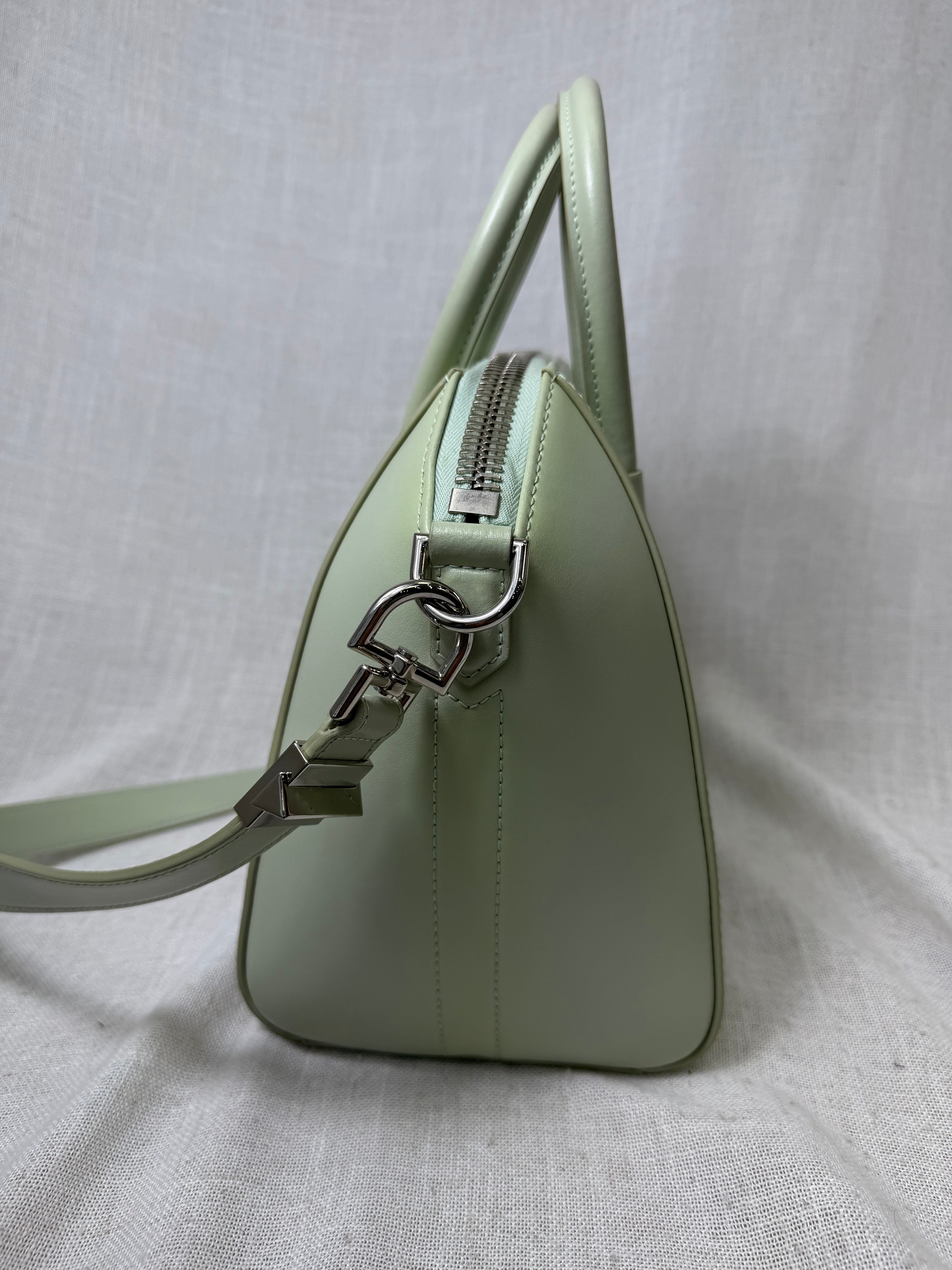 Givenchy Mint Green Calfskin Leather Small Antigona Soft Handbag