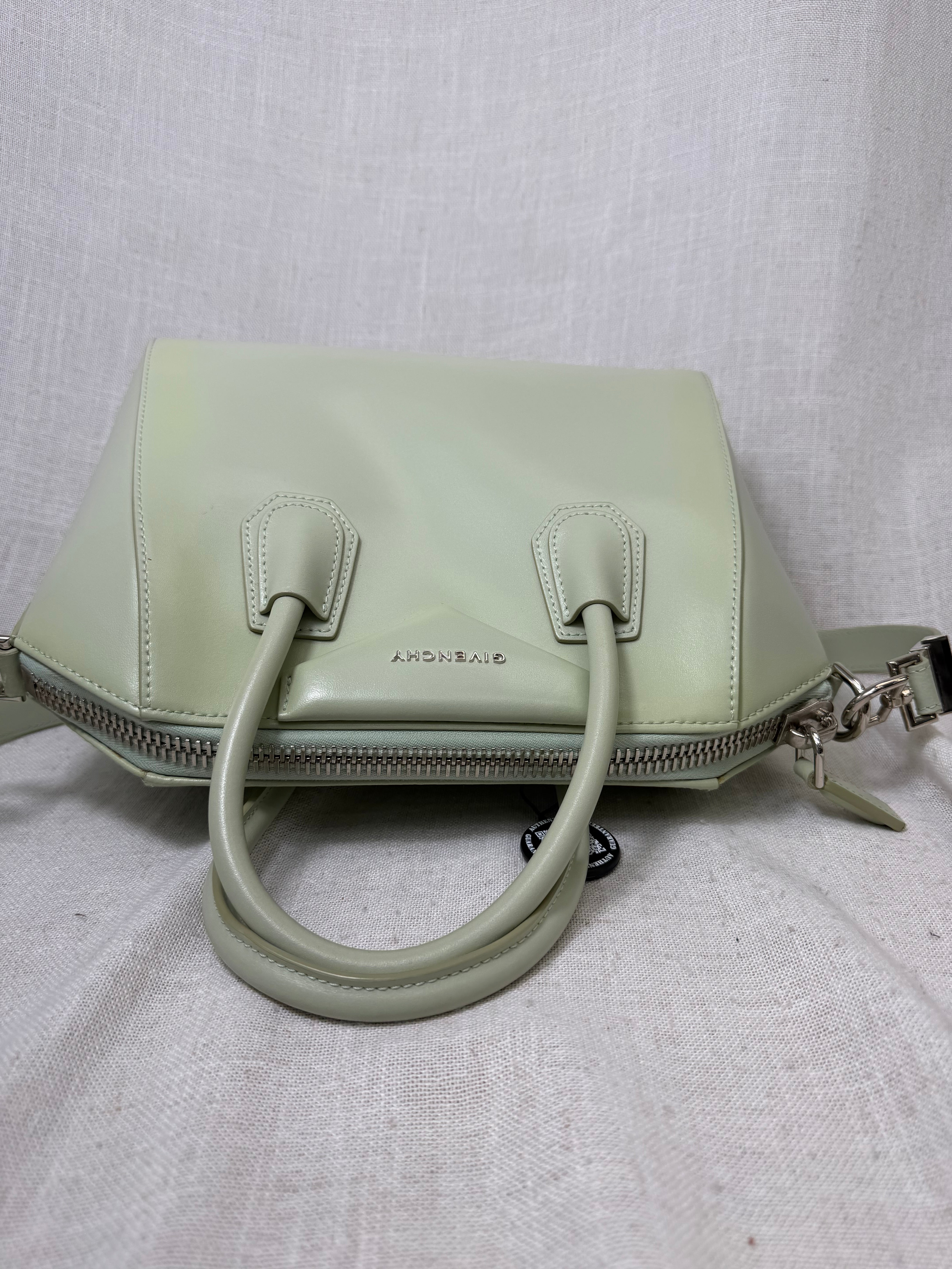 Givenchy Mint Green Calfskin Leather Small Antigona Soft Handbag