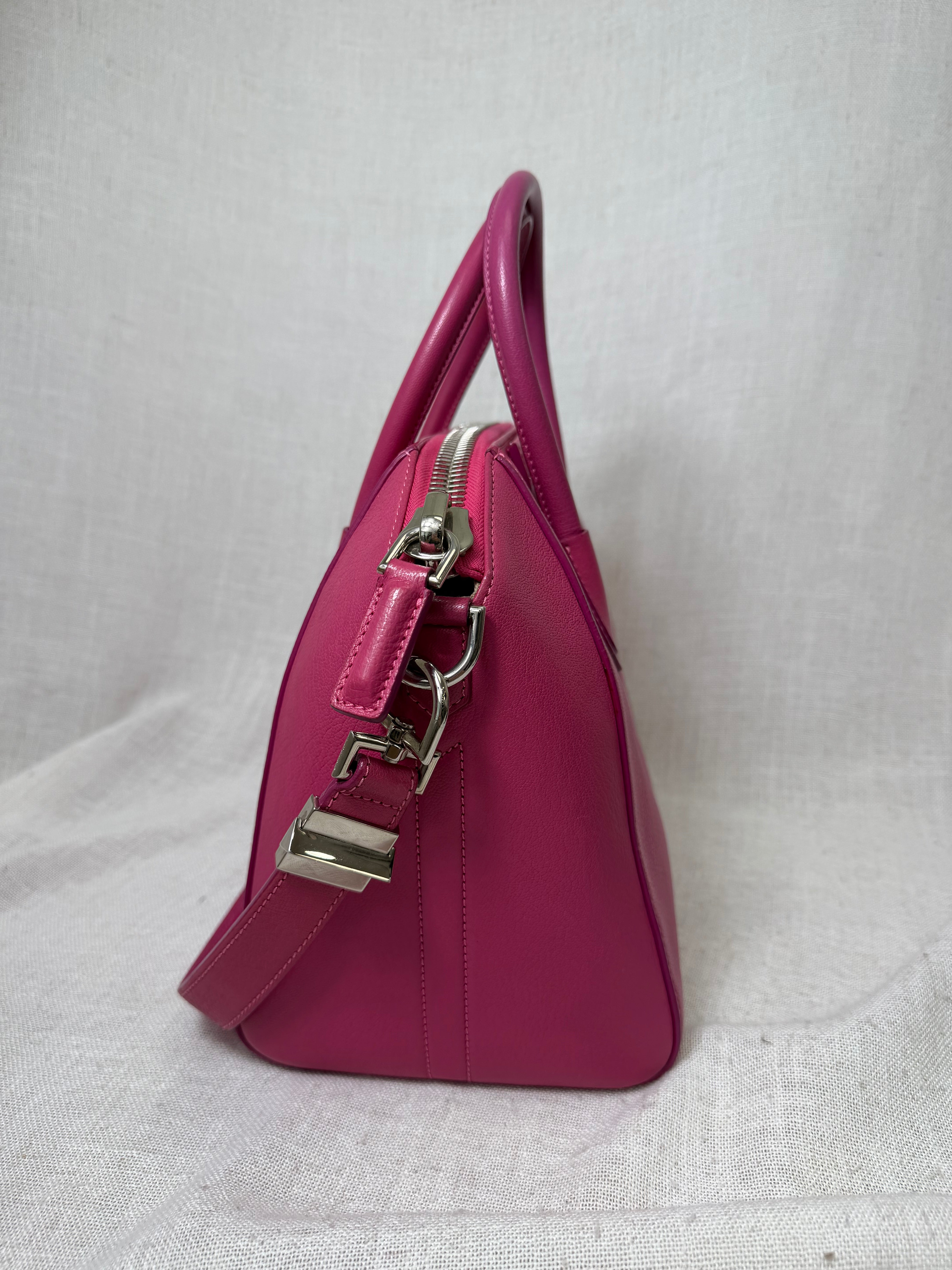 Givenchy Hot Pink Calfskin Leather Small Antigona Handbag