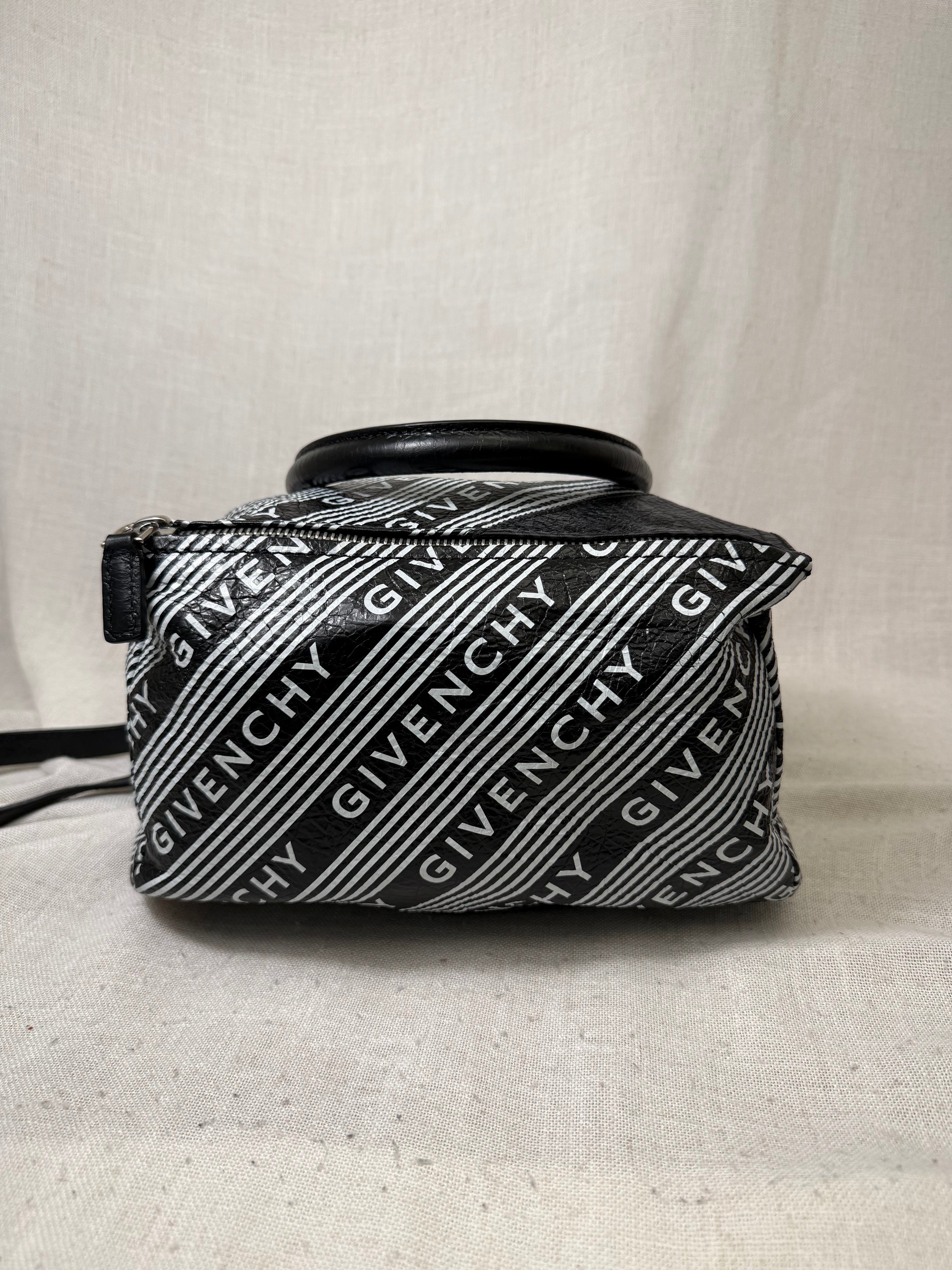 Givenchy Bicolor Leather Pandora Logo Satchel Bag