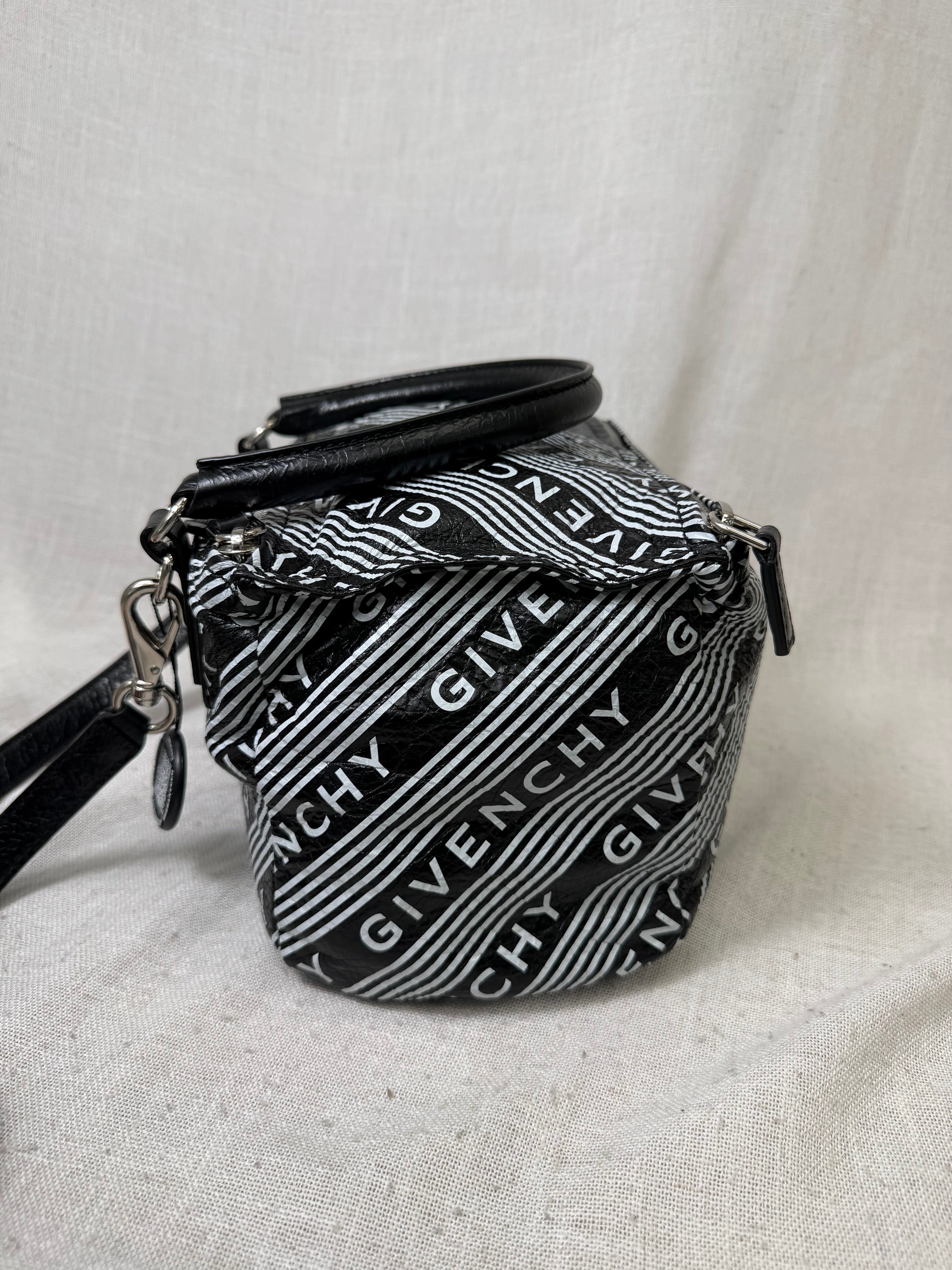 Givenchy Bicolor Leather Pandora Logo Satchel Bag