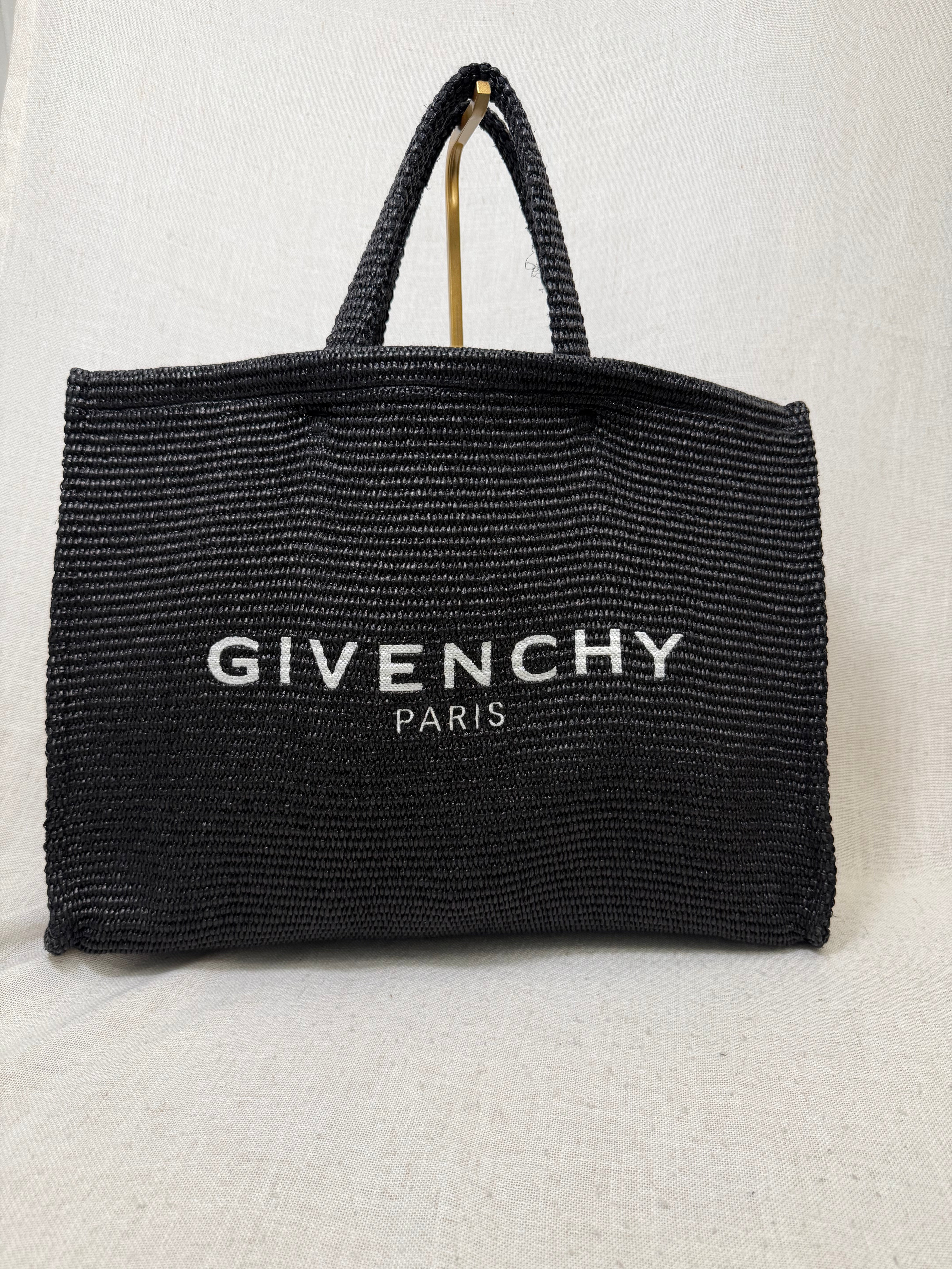 Givenchy Black Raffia G-Tote Medium Tote Bag