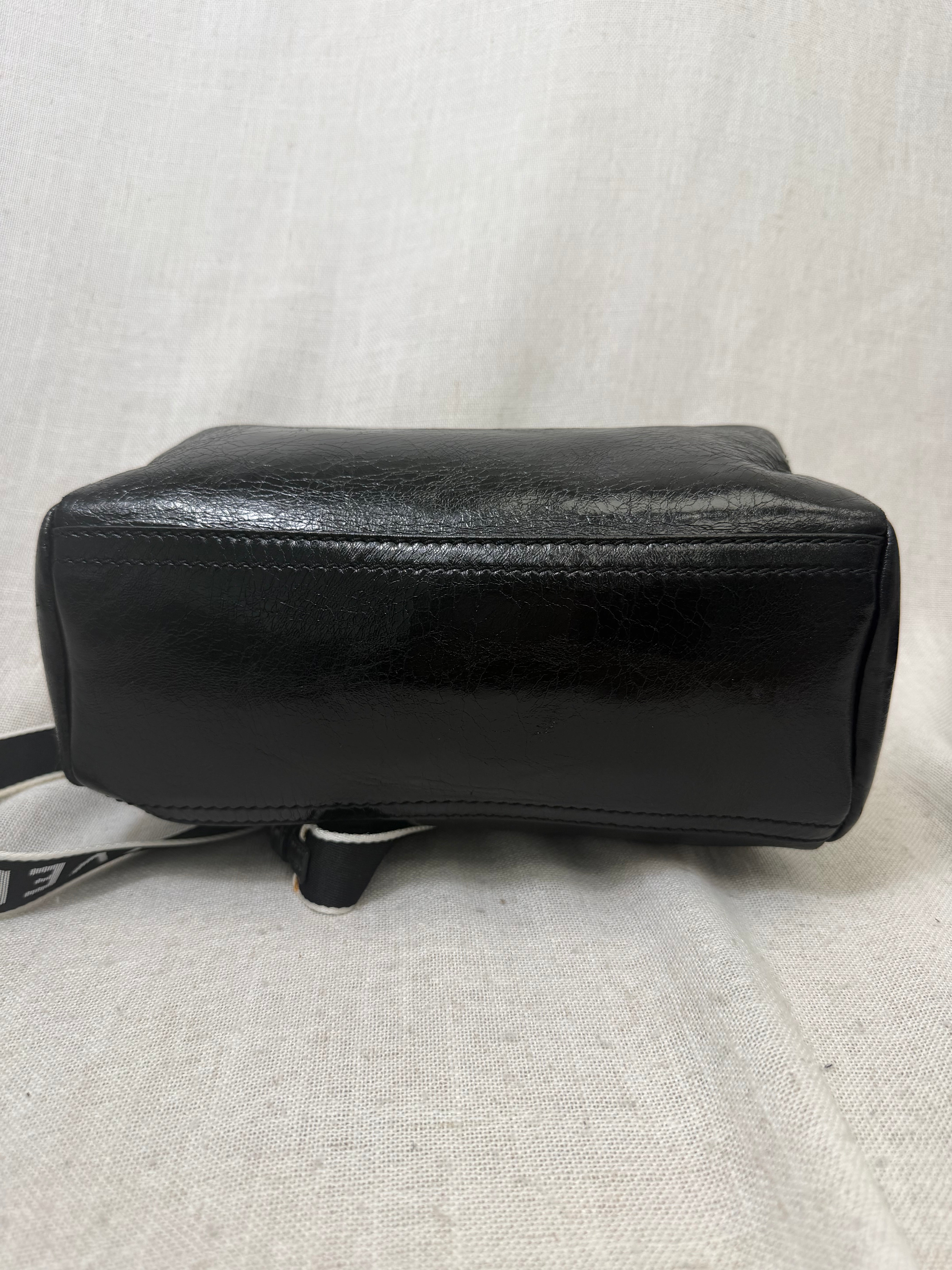 Givenchy Black Crinkled Leather Small Pandora Crossbody Bag