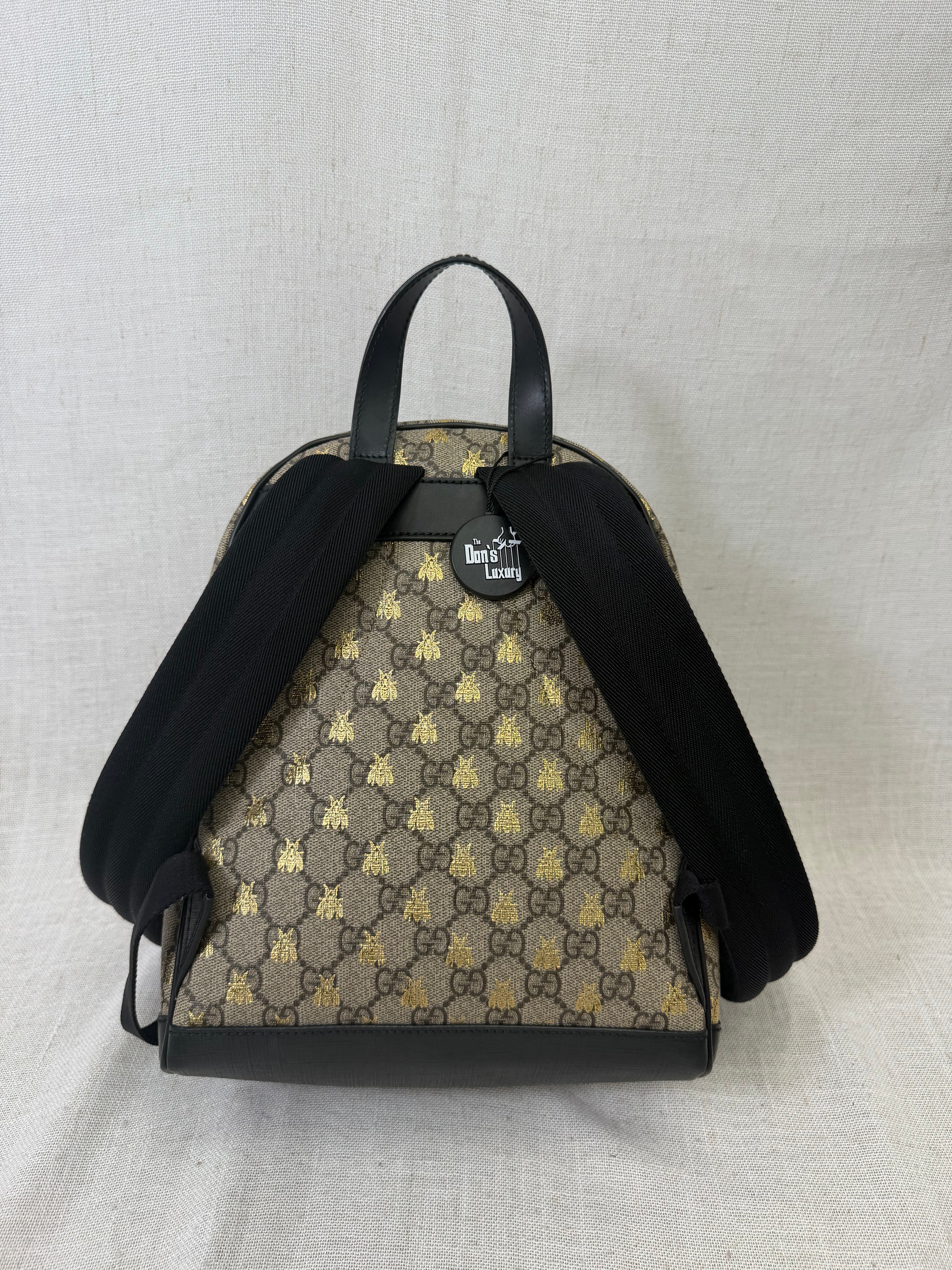 Gucci GG Supreme Monogram Bee Coated Canvas Small Backpack