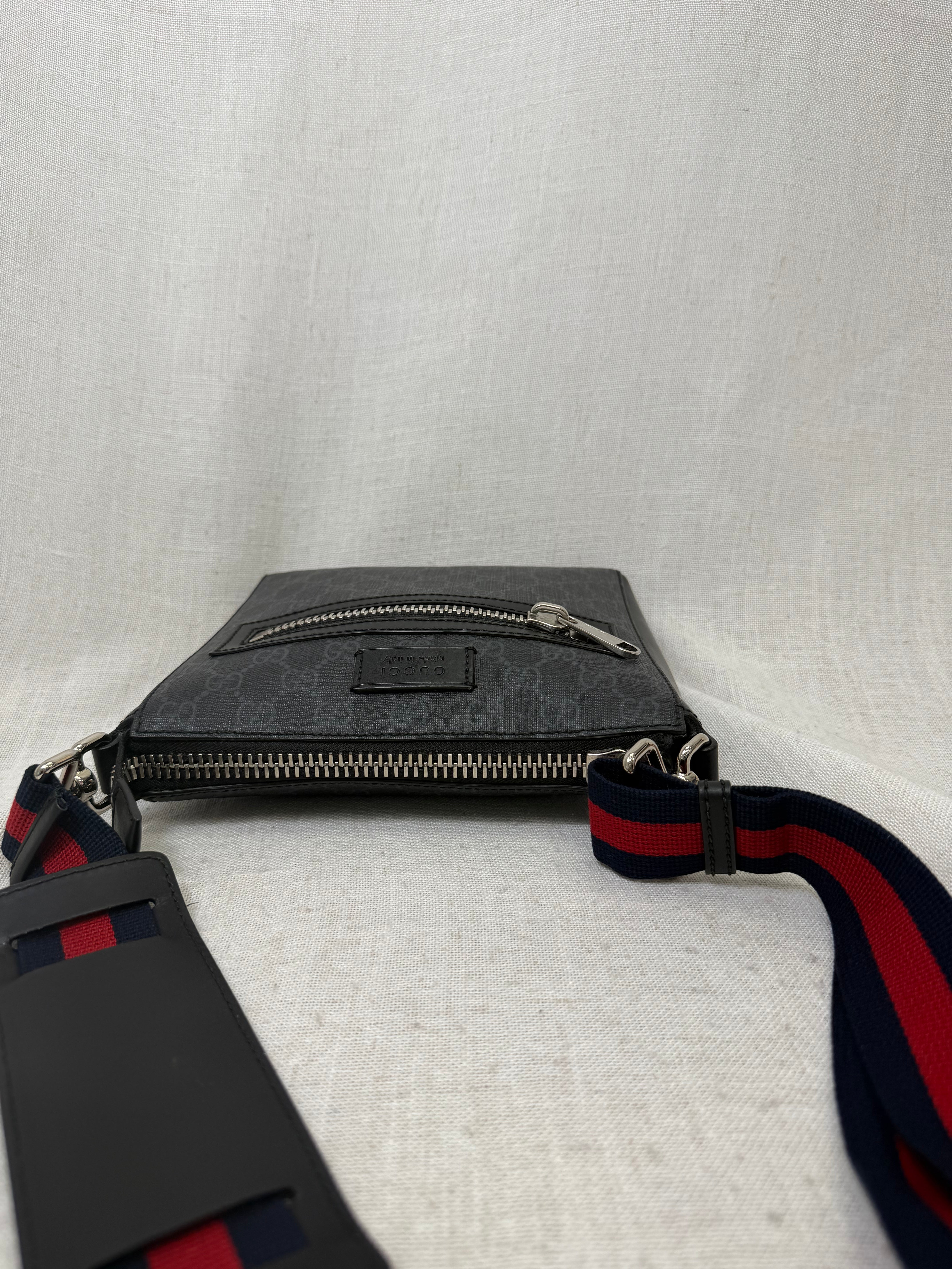 Gucci Black GG Supreme Messenger Bag