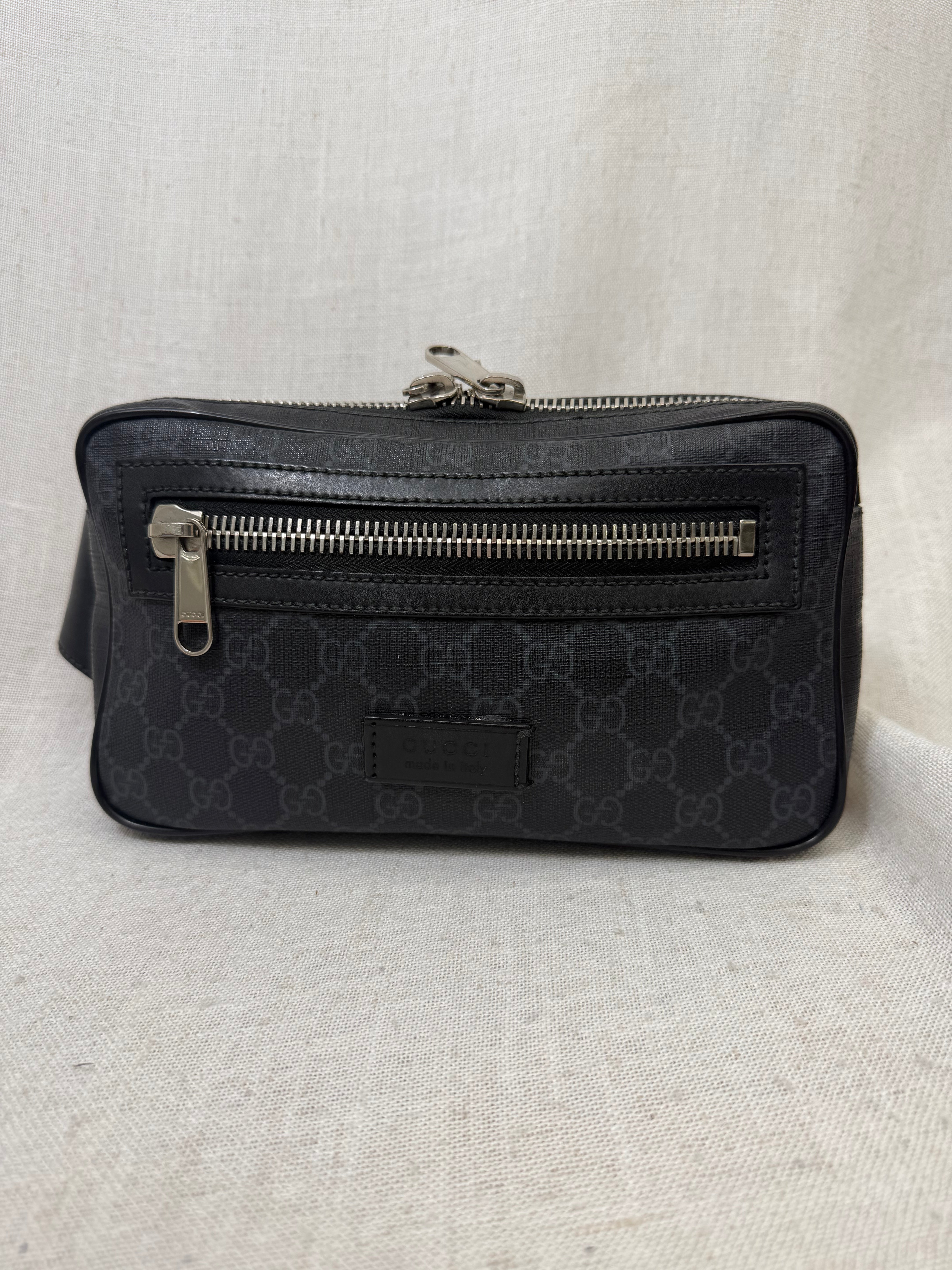 Gucci Black GG Supreme Belt Bag