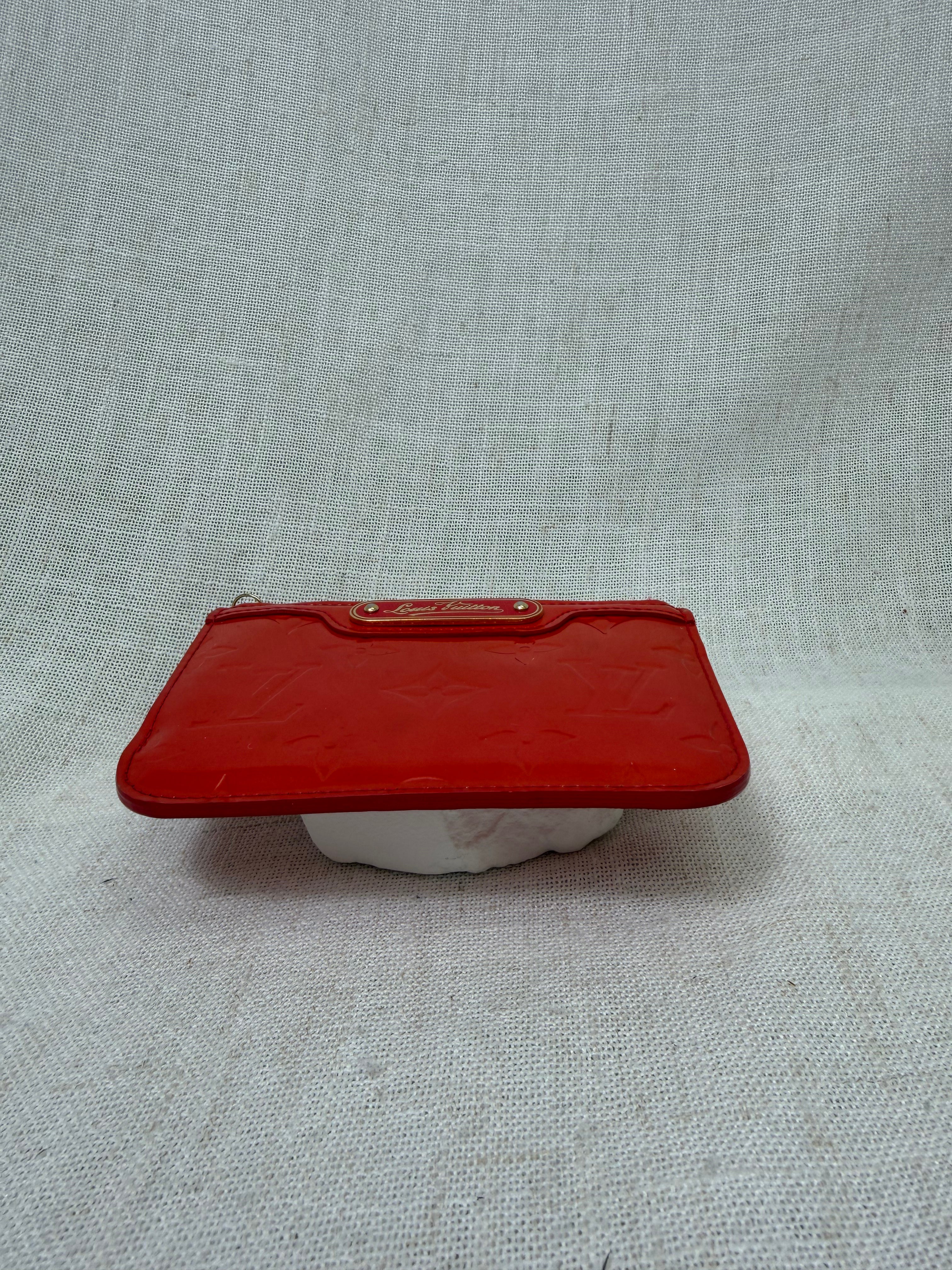 Louis Vuitton Red Vernis Pochette Key Cles