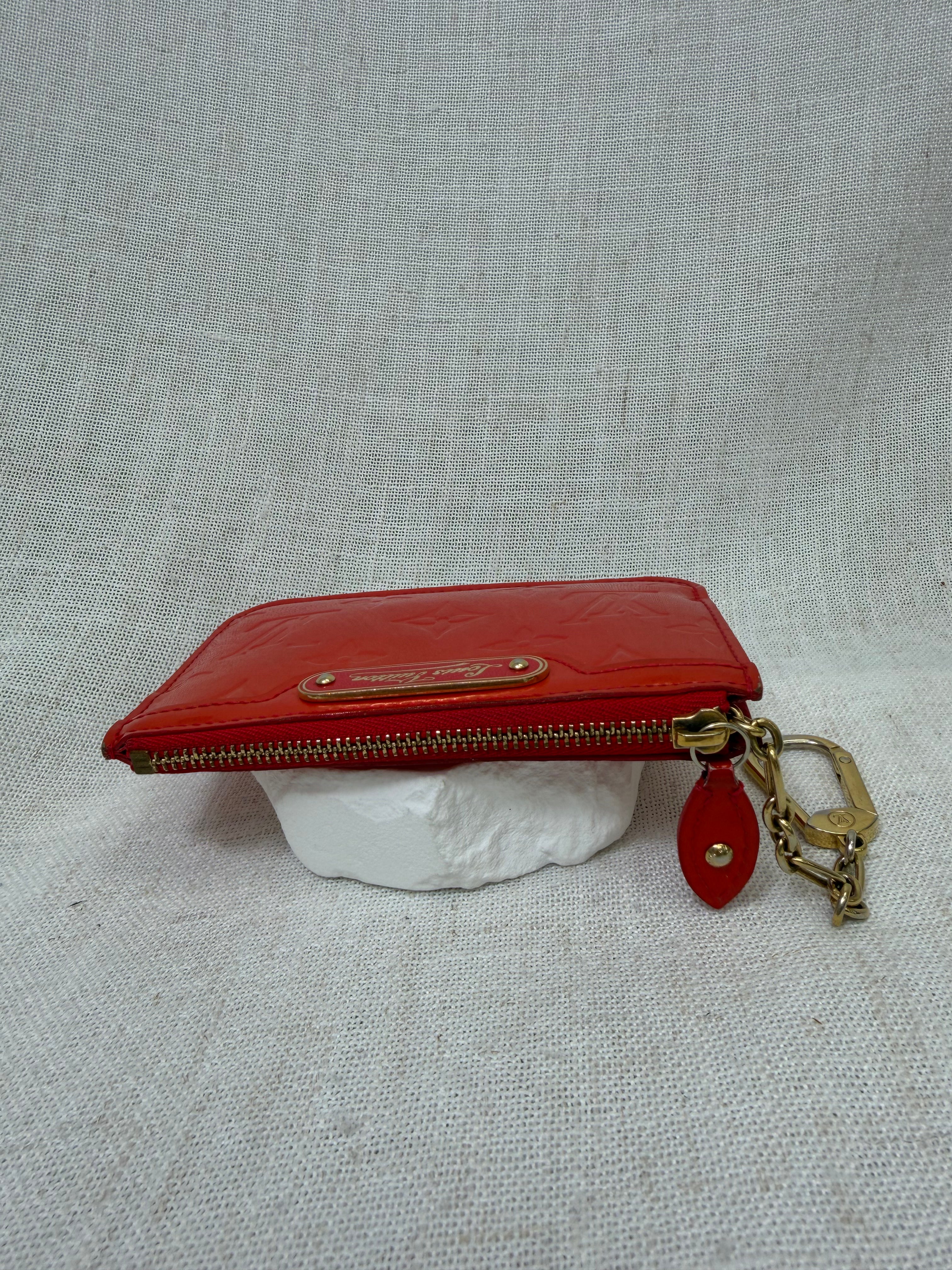 Louis Vuitton Red Vernis Pochette Key Cles