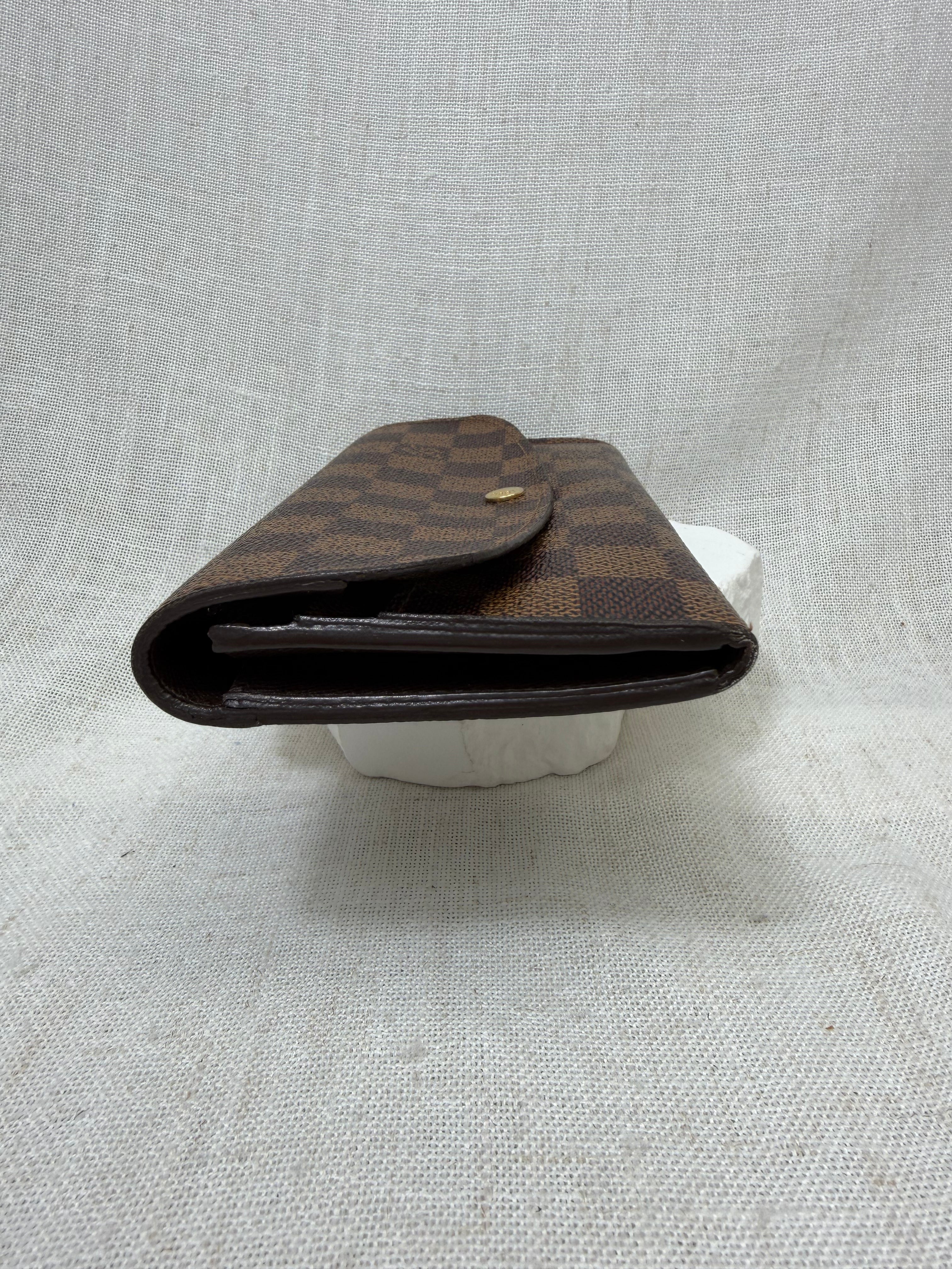 Louis Vuitton Damier Ebene & Brown Emilie Wallet