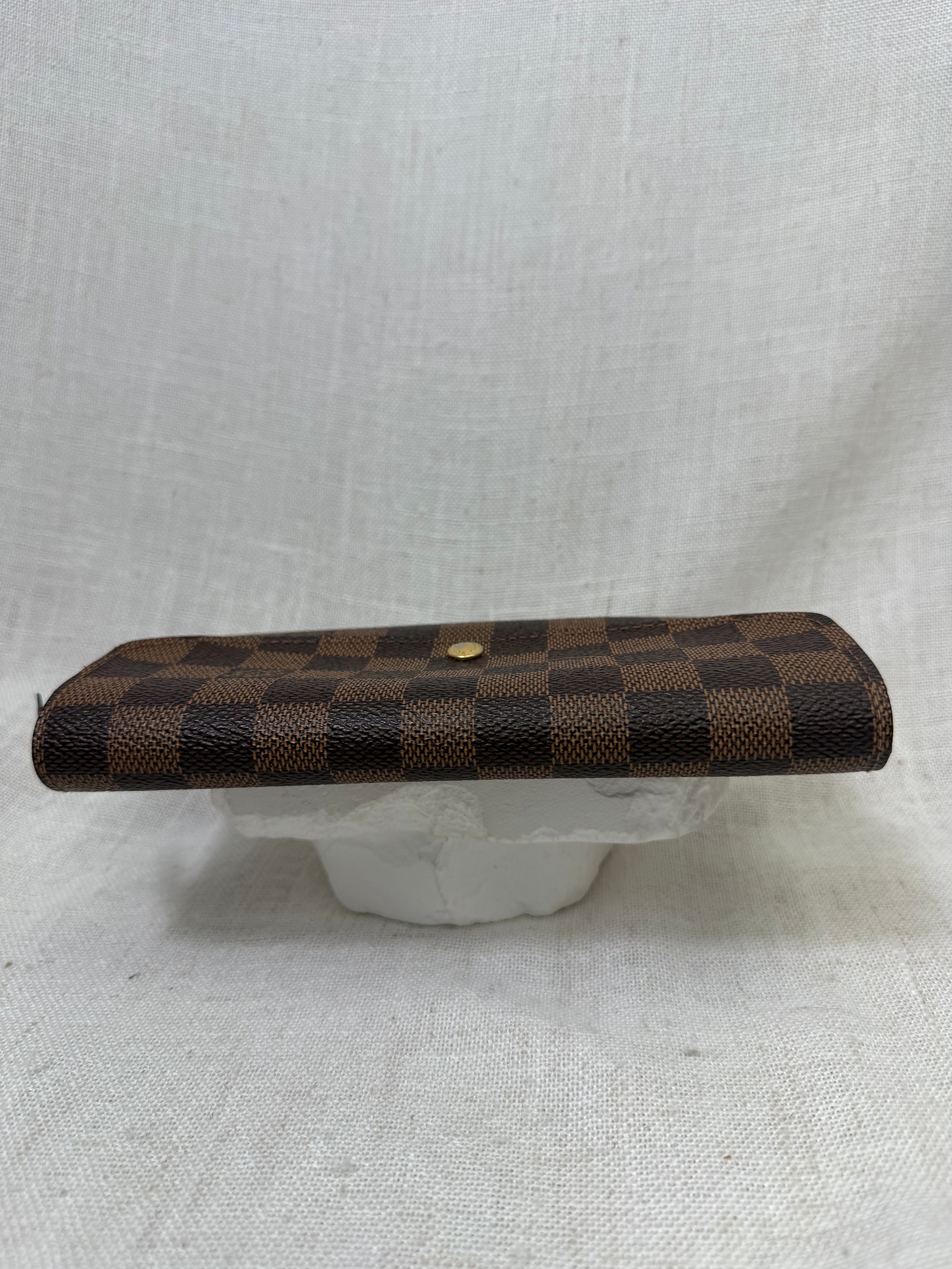 Louis Vuitton Damier Ebene & Brown Emilie Wallet