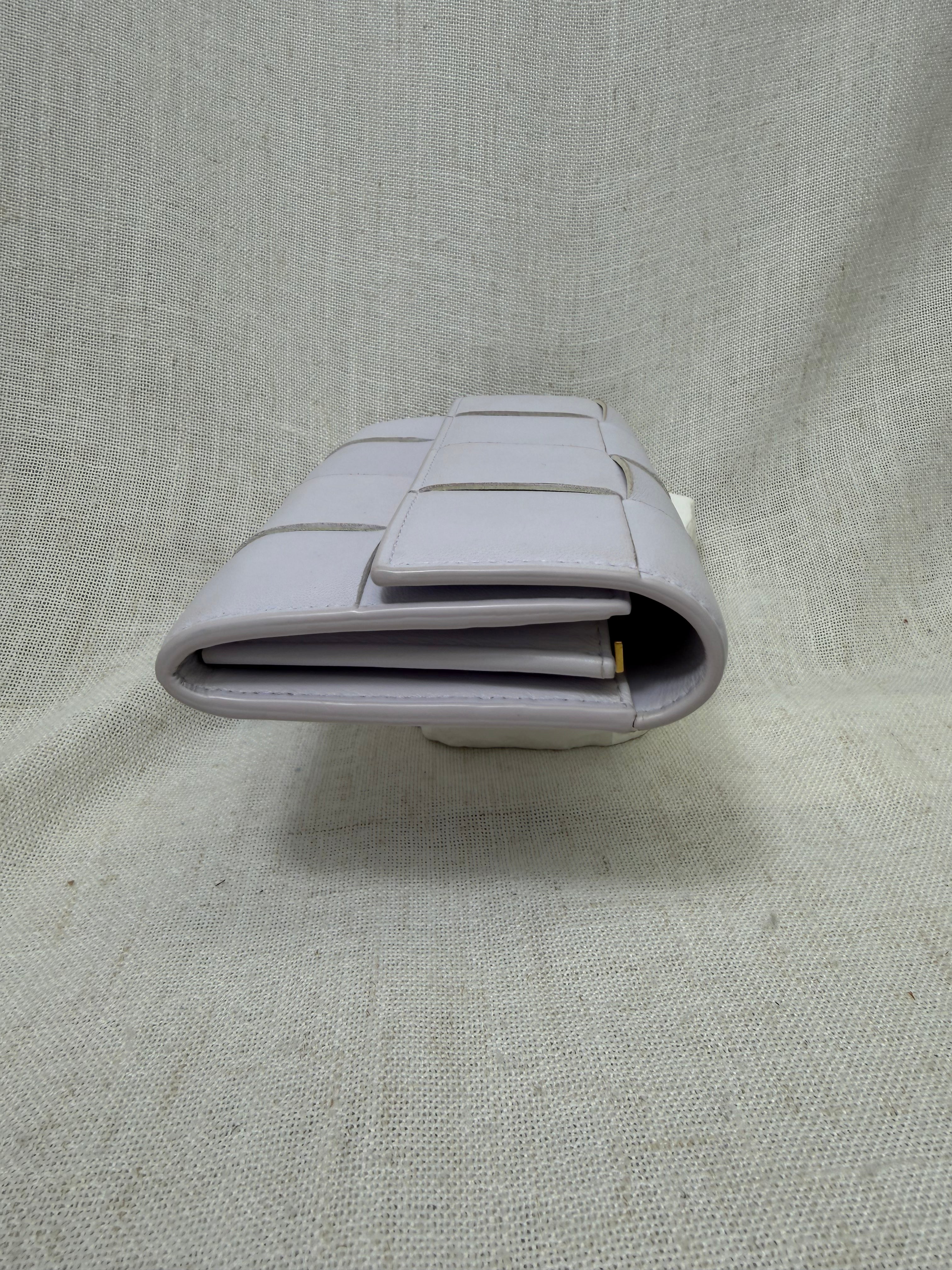 Bottega Veneta Lavender Leather Cassette Flap Wallet