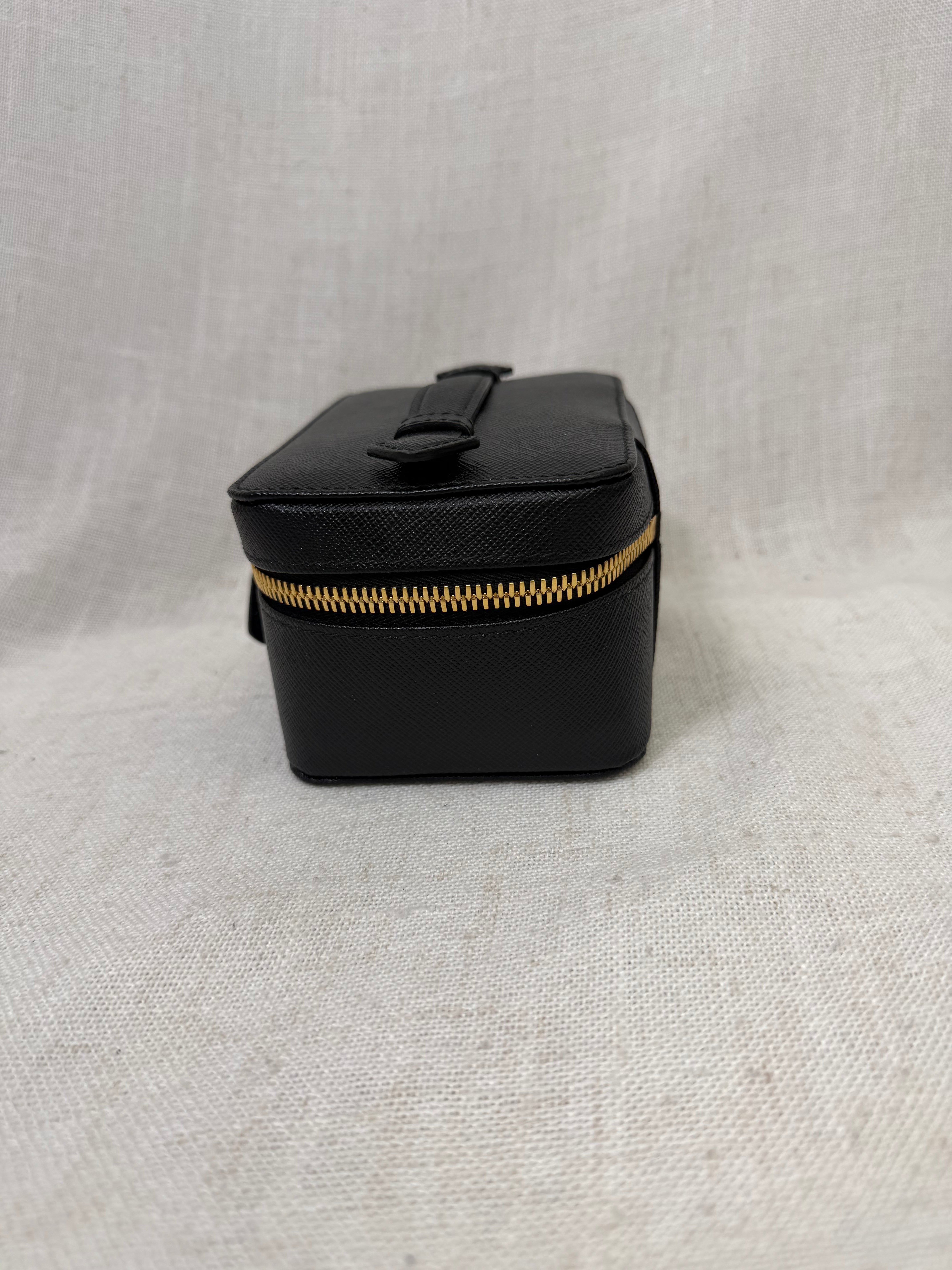 Prada Black Saffiano Leather Beauty Case