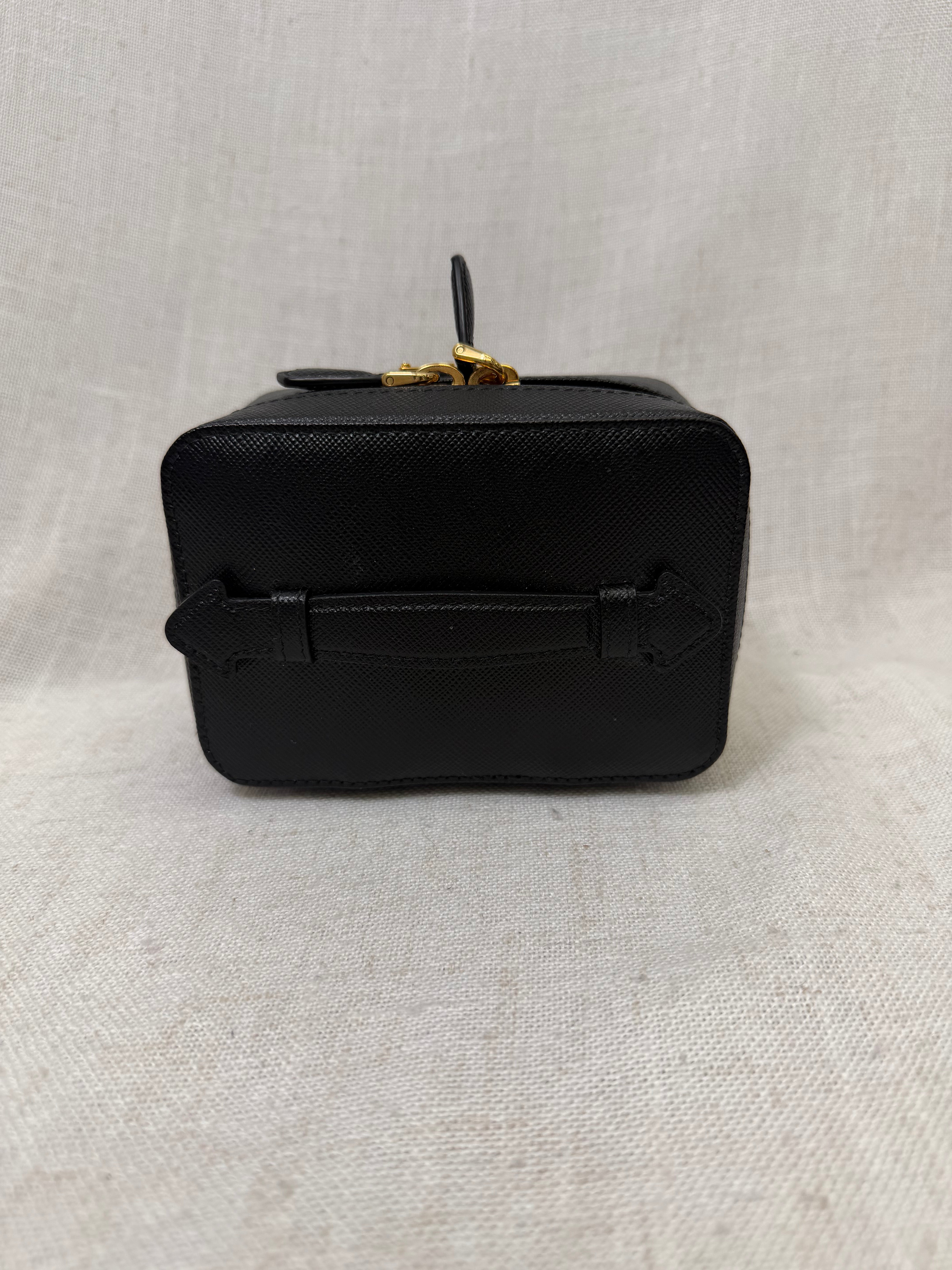 Prada Black Saffiano Leather Beauty Case