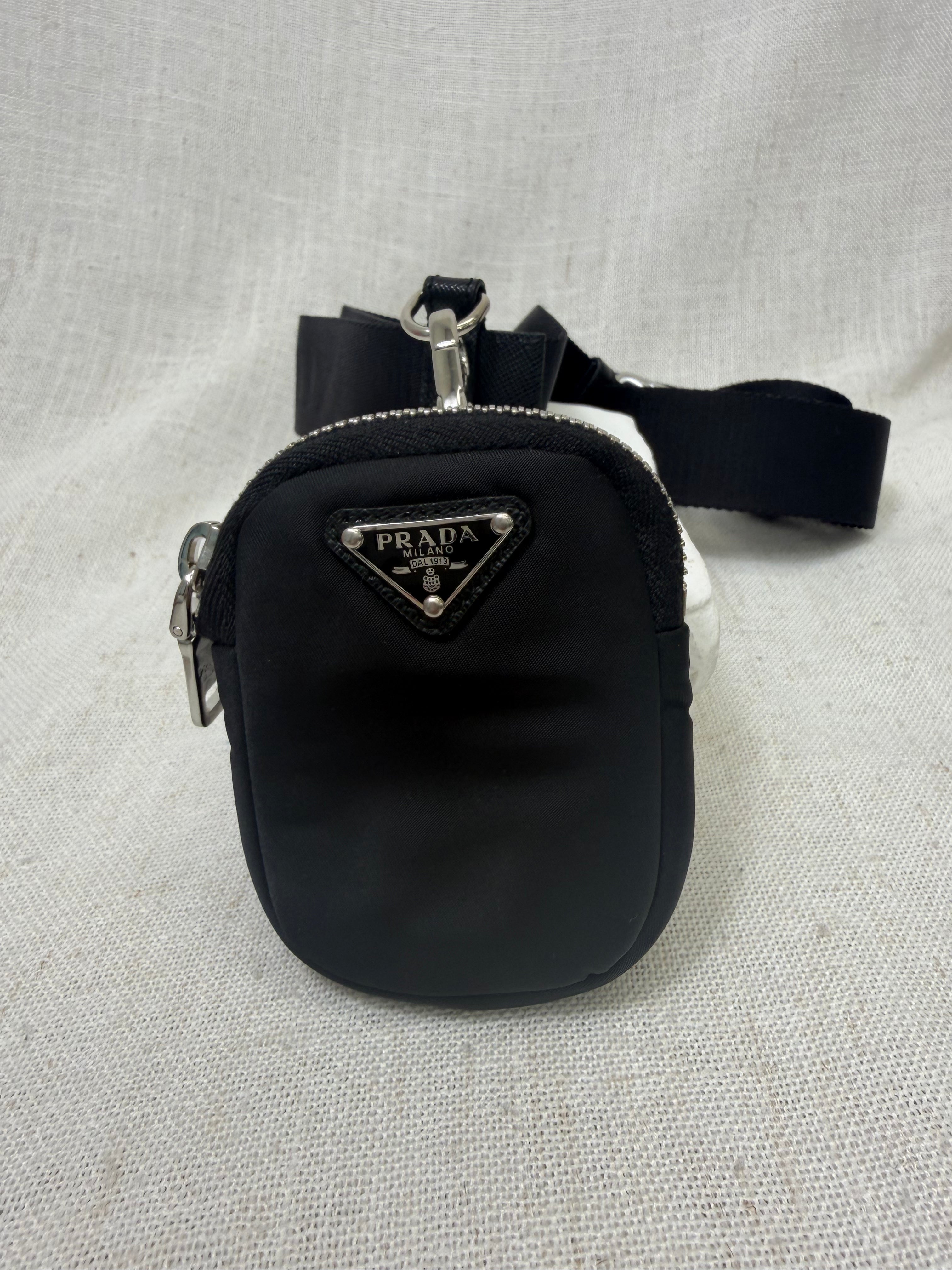 LIKE NEW - Prada Black Nylon With Re edition Pouch Belt