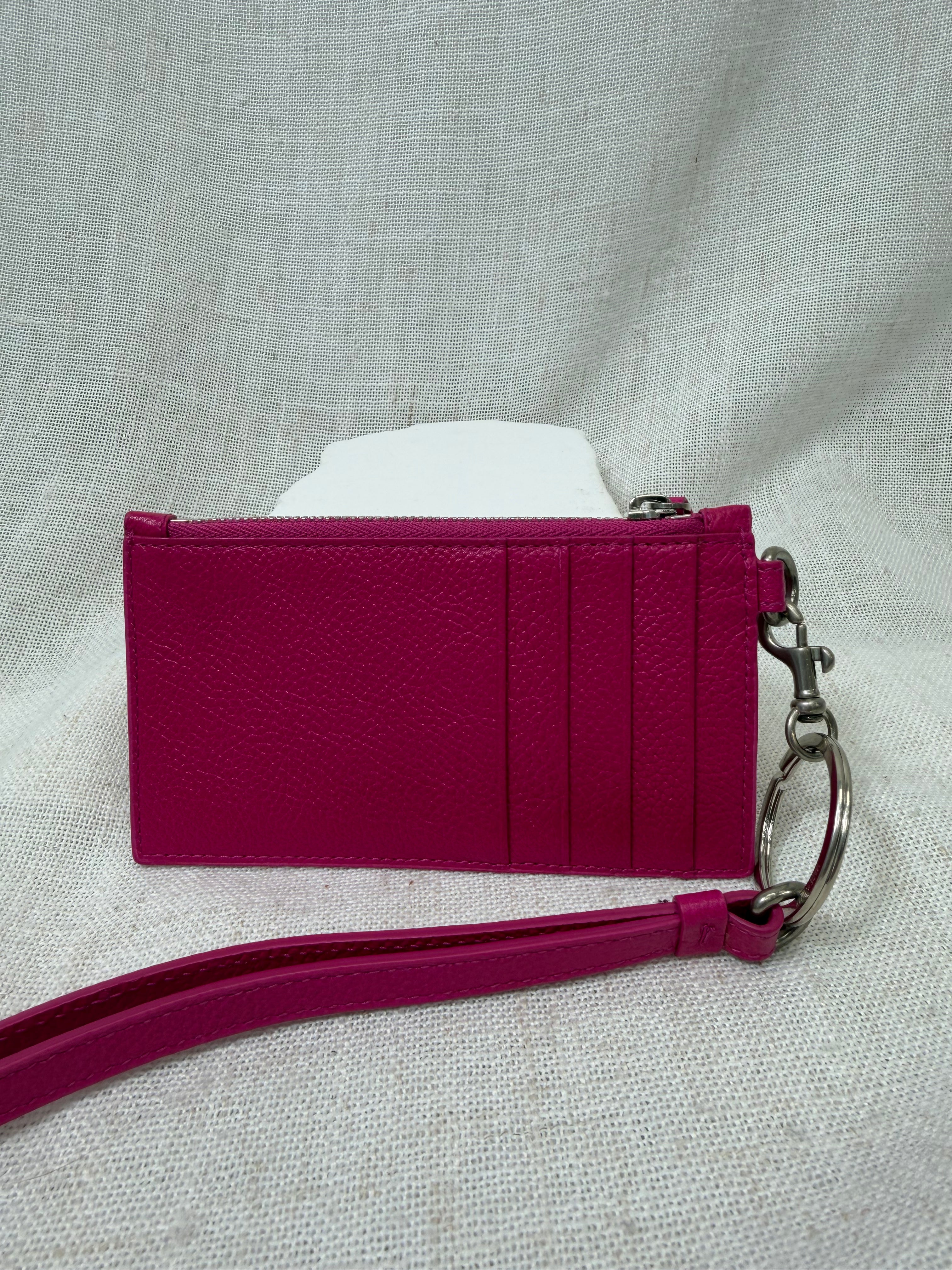 Balenciaga Fuchsia Leather Miami Logo Cash Card Case