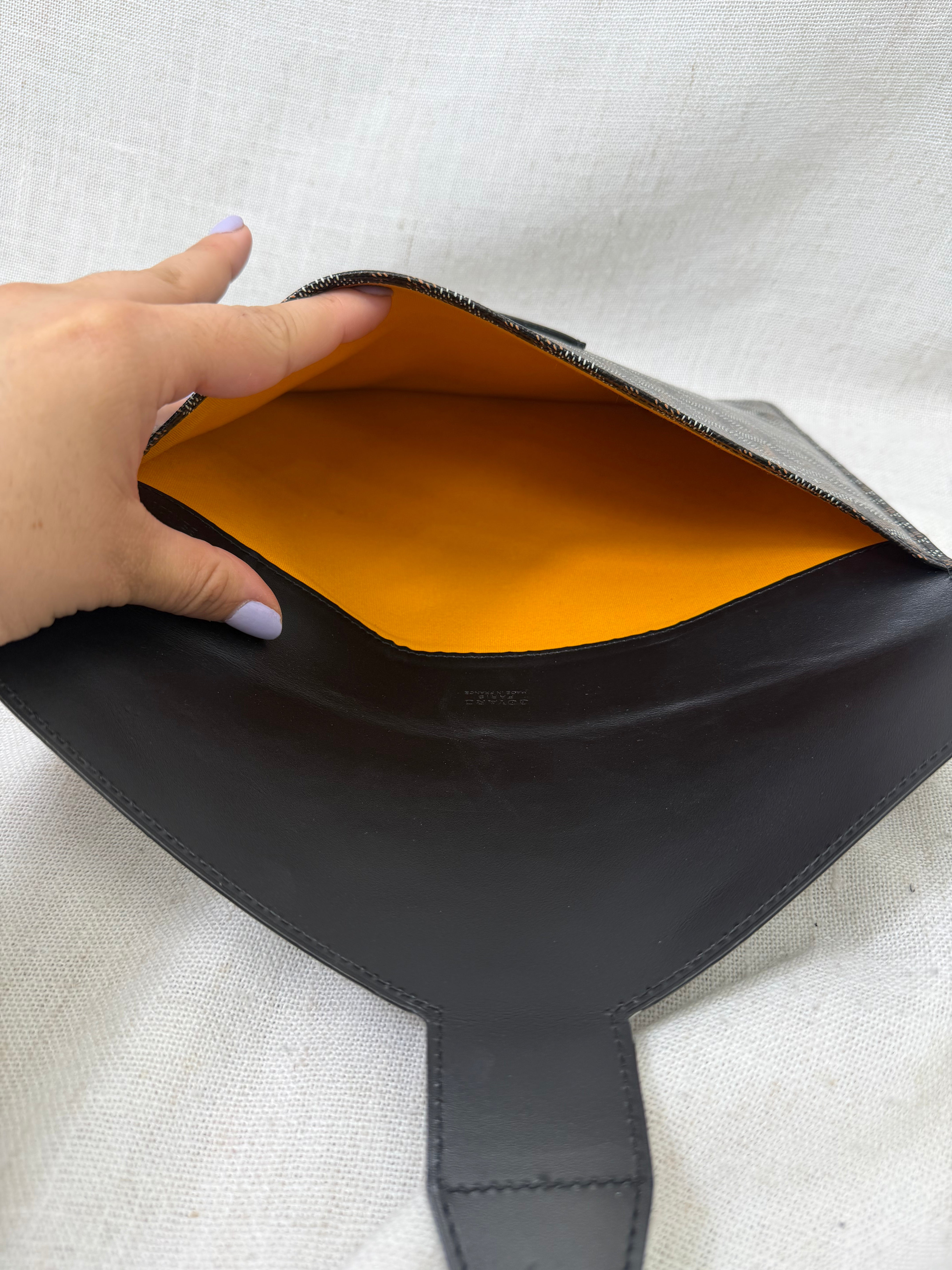 Goyard Black Goyardine Leather Commando Envelope