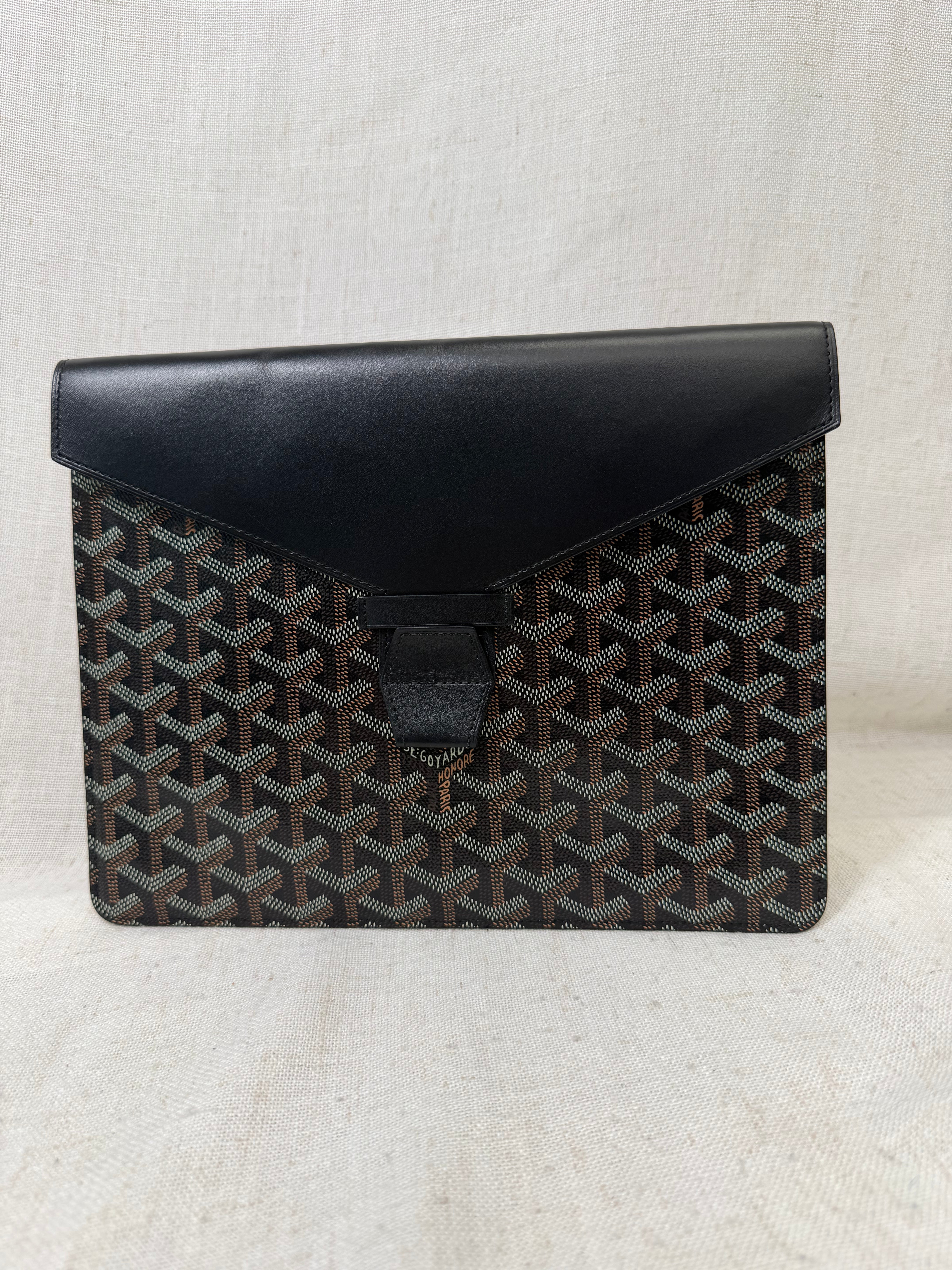 Goyard Black Goyardine Leather Commando Envelope