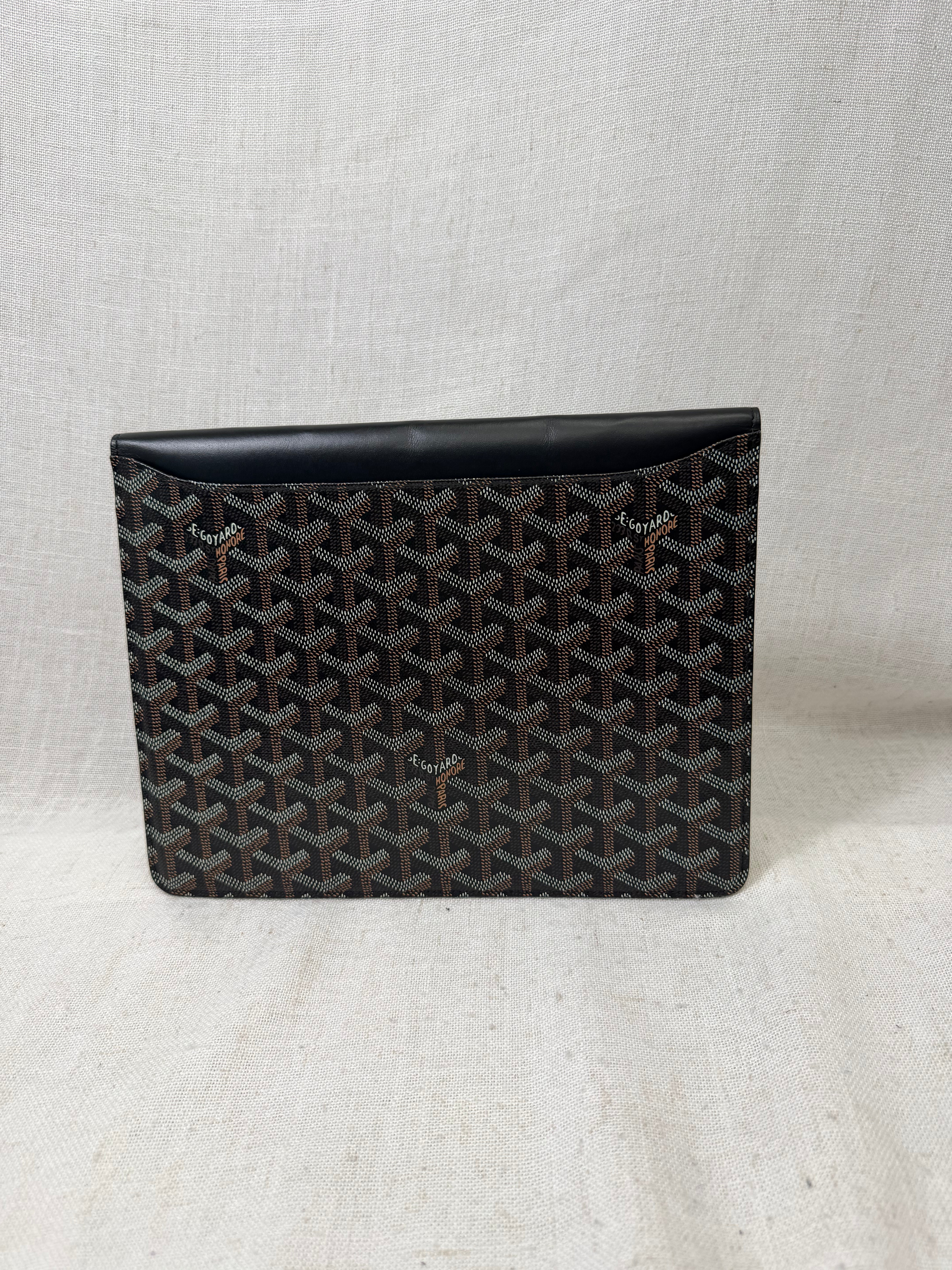 Goyard Black Goyardine Leather Commando Envelope