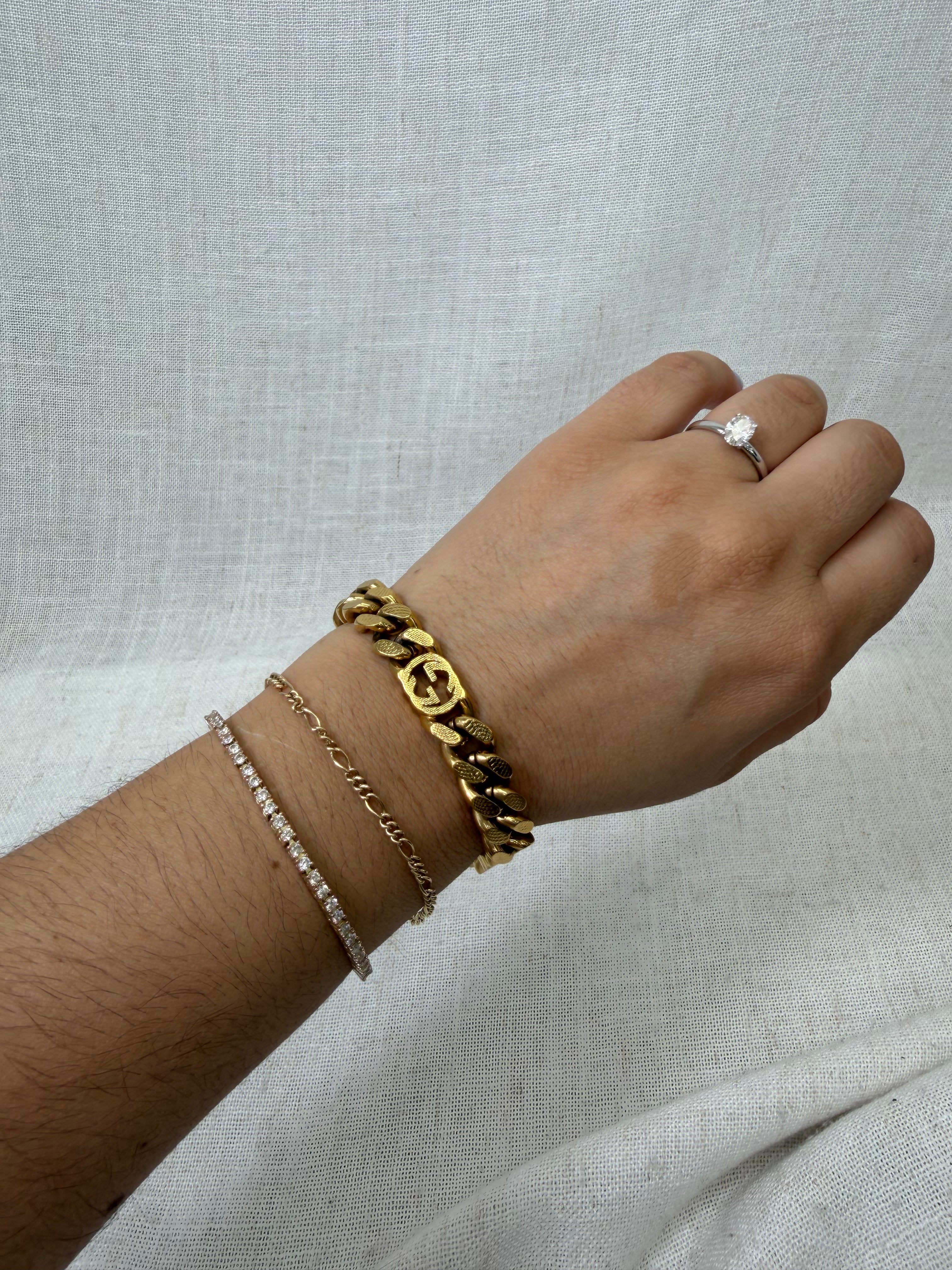 Gucci Gold Tone Interlocking G Chain Bracelet