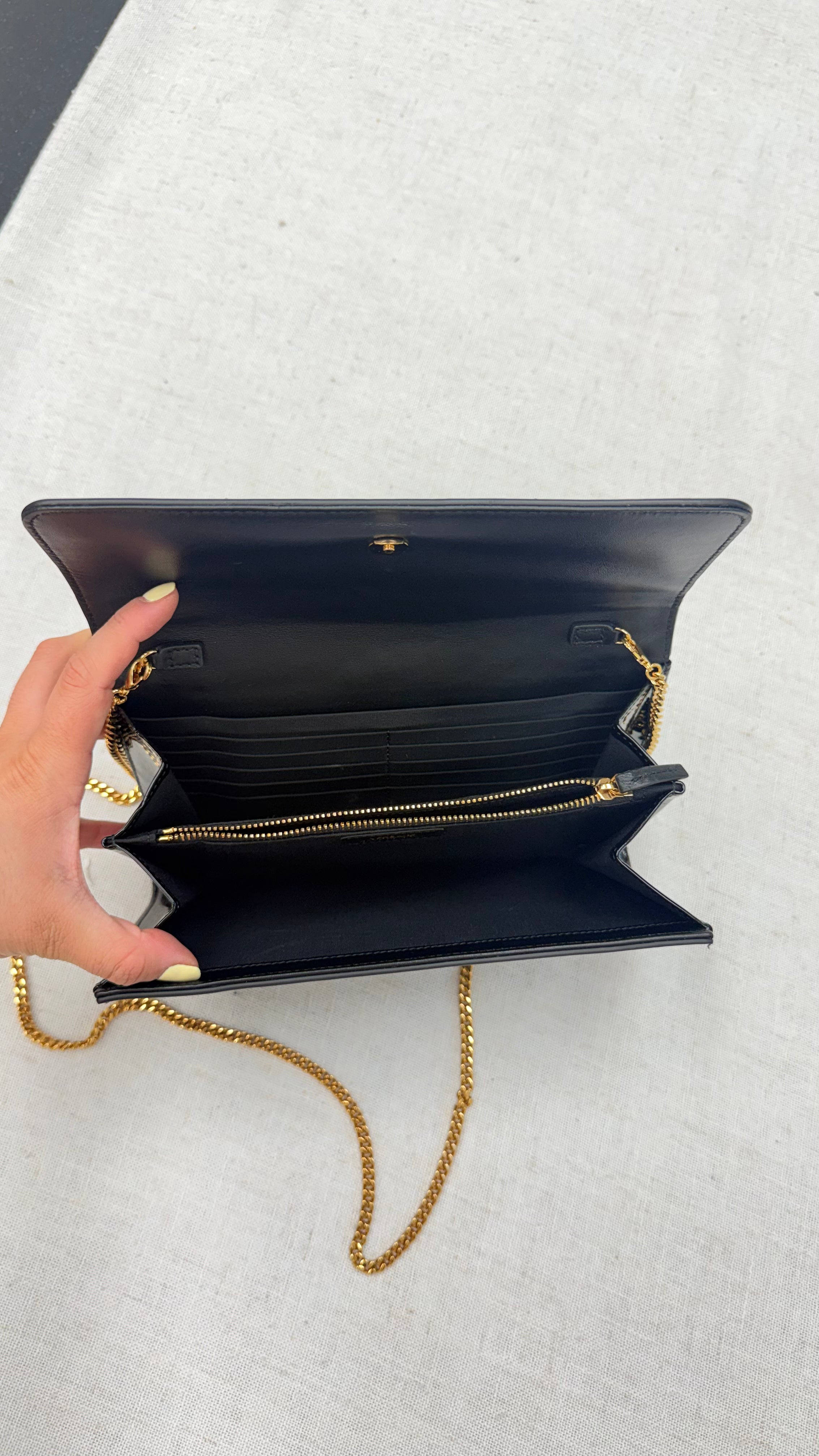 Versace Black Patent Leather Medusa Clutch Bag