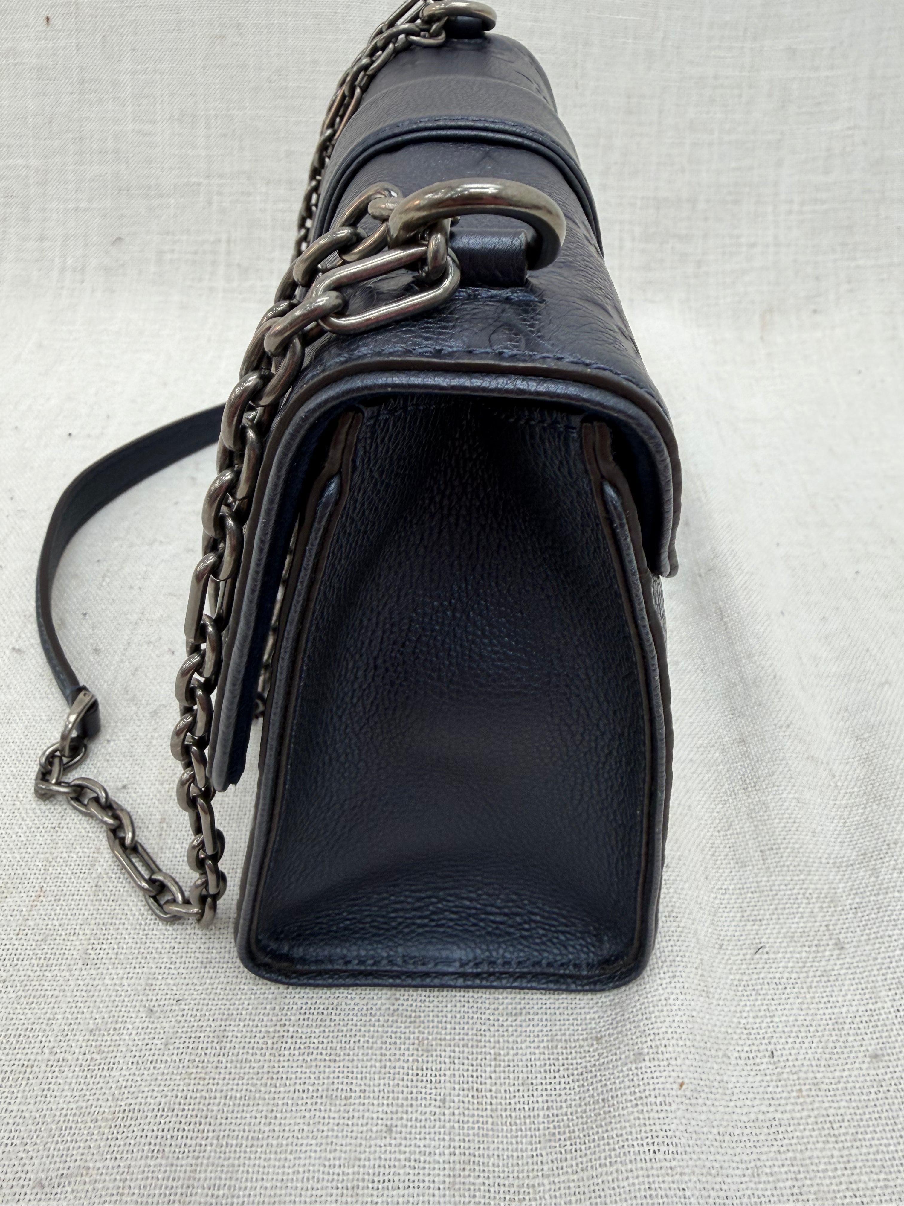 Louis Vuitton Metallic Indigo Blu Empreinte Leather Pins Saint Sulpice PM