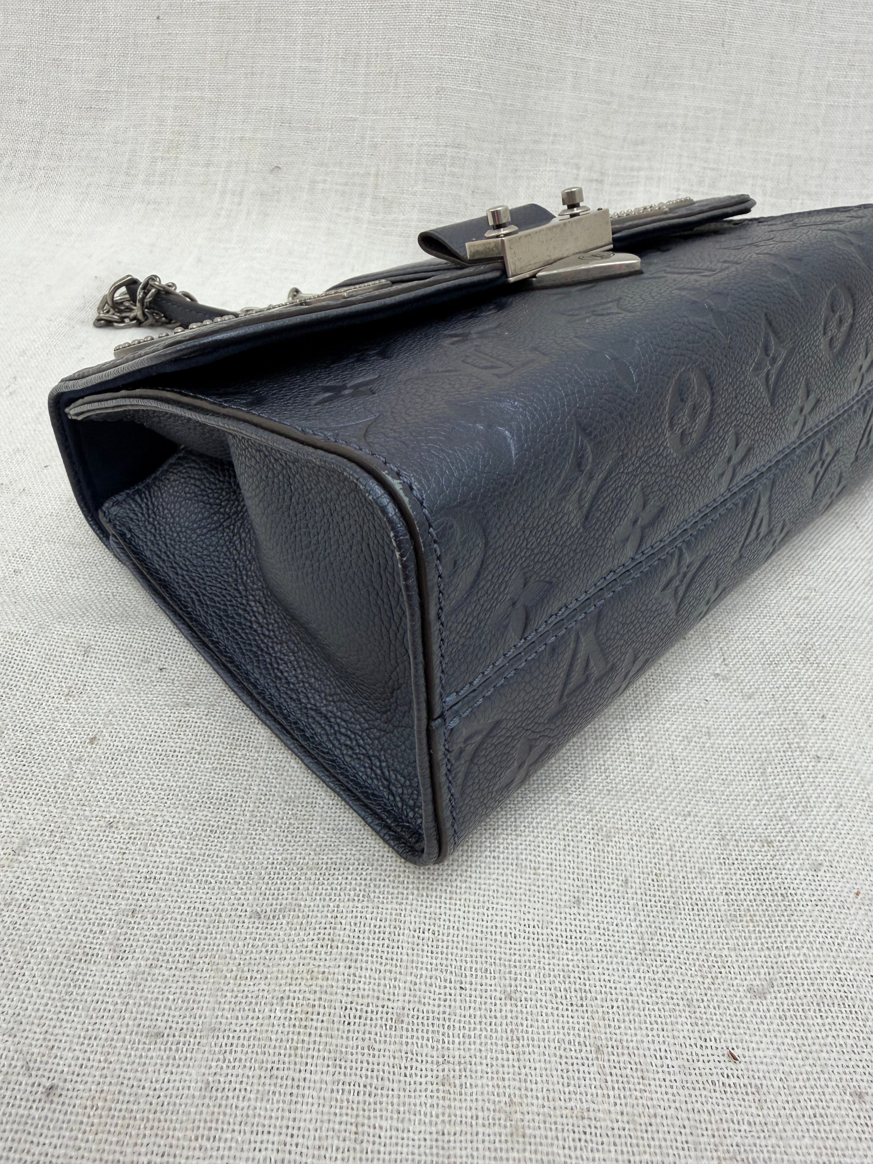 Louis Vuitton Metallic Indigo Blu Empreinte Leather Pins Saint Sulpice PM