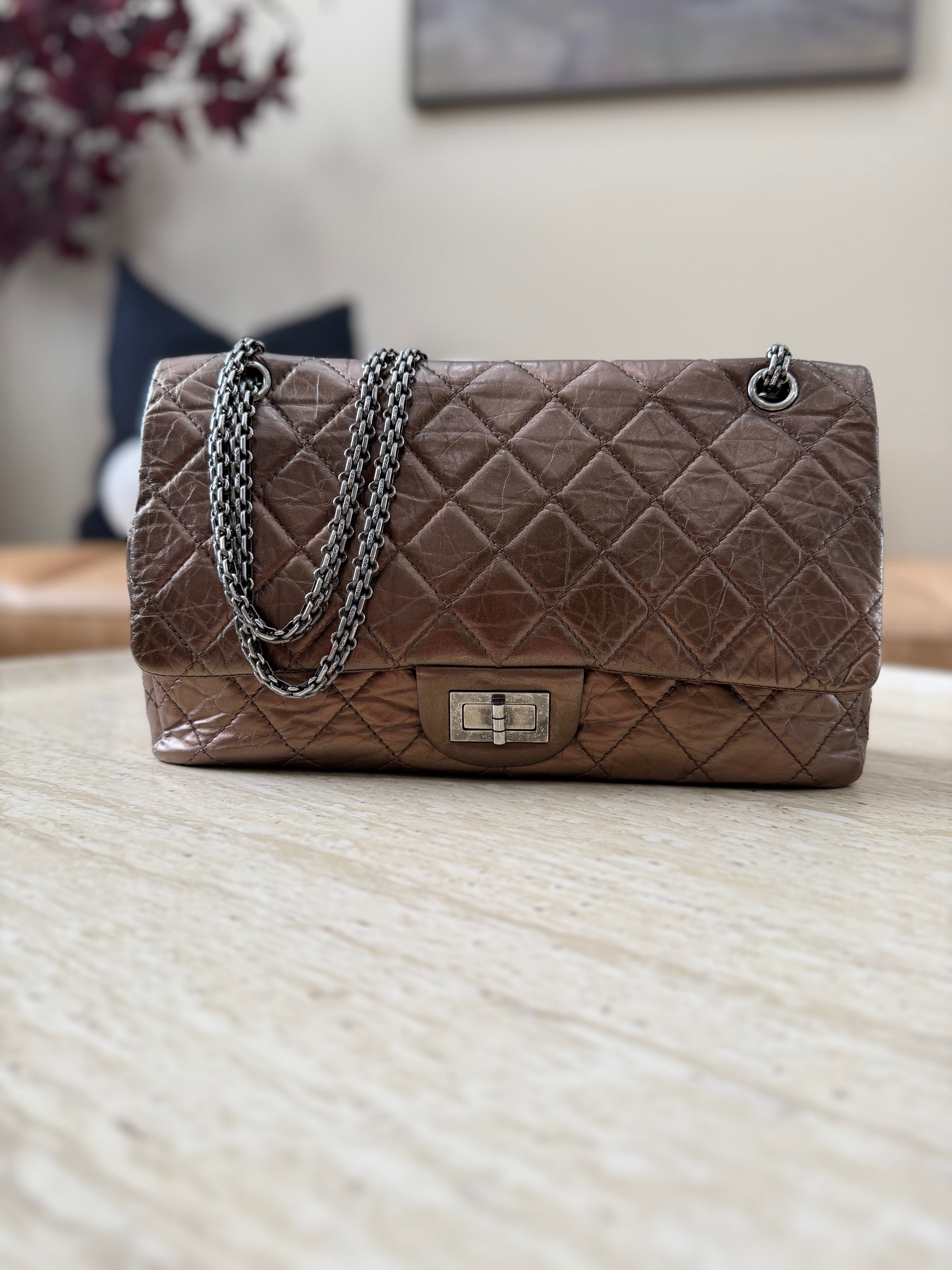 Chanel Bronze Metallic Calfskin Quilted Reissue 2.27 Double Flap Bag